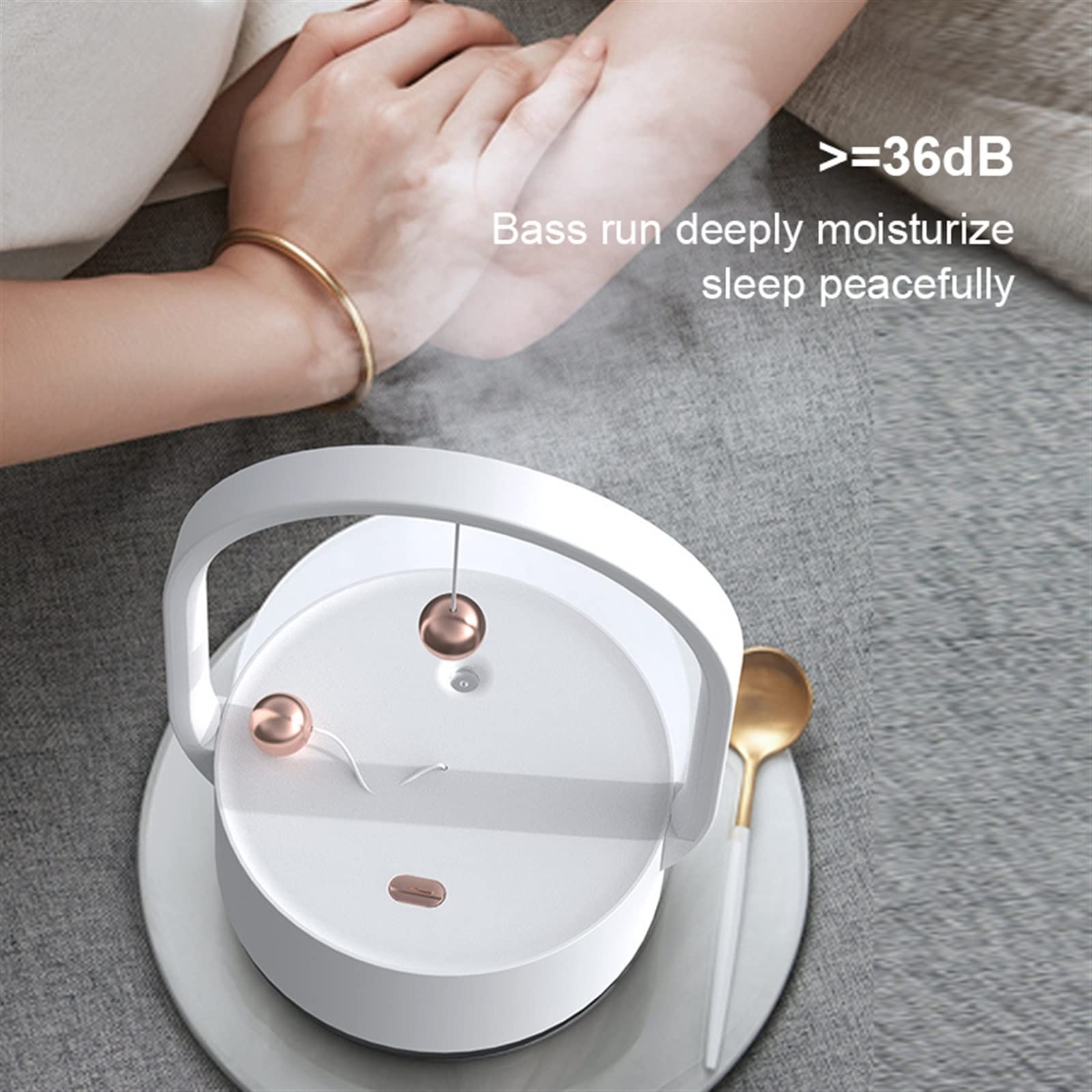 350ML Rechargeable Wireless Air Humidifier & Essential Oil Diffuser - Portable Mist Maker for Home, Office, Yoga & Bedroom - Quiet Ultrasonic Humidificador for Dry Air Relief