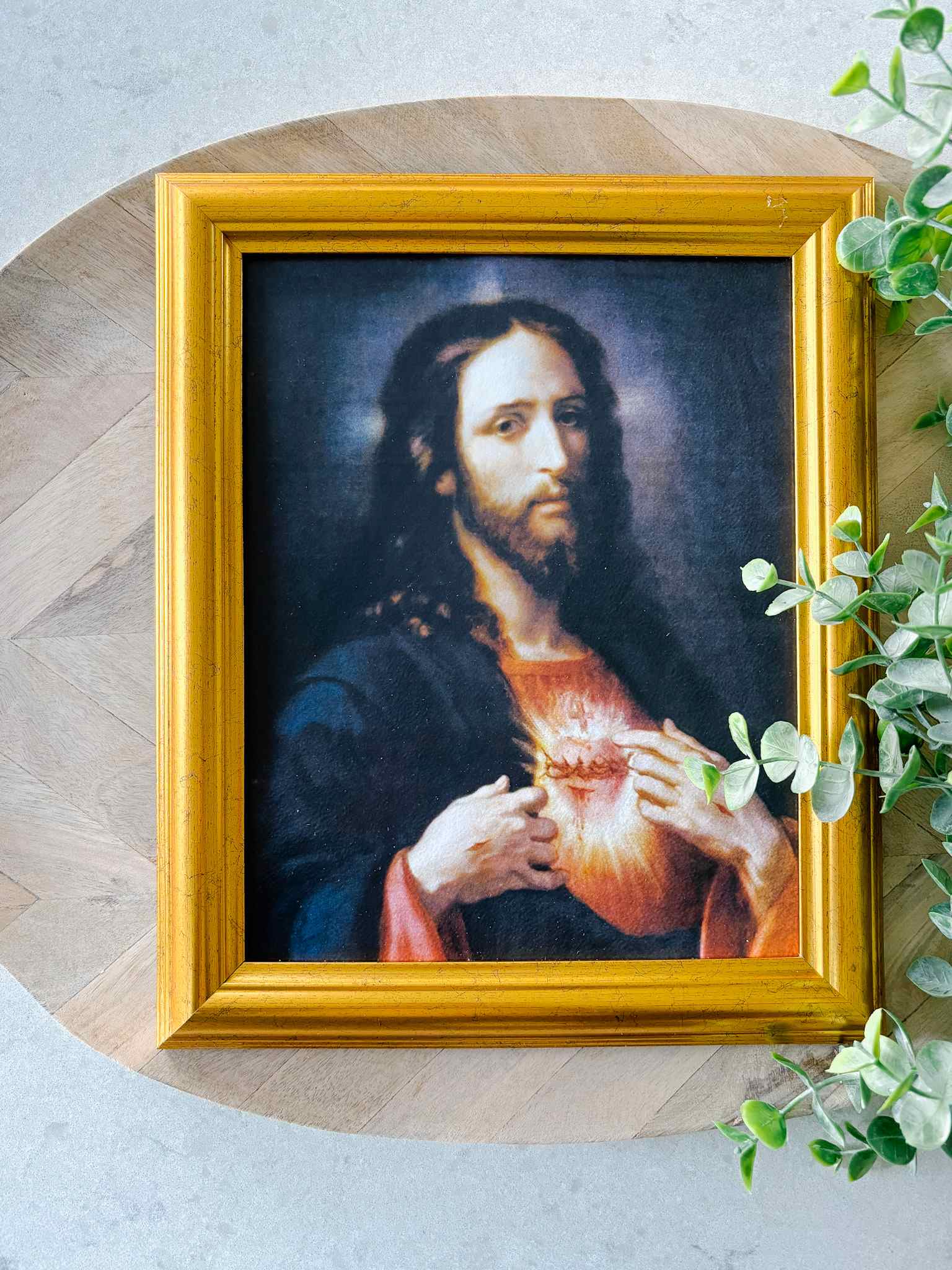 Sacred Heart of Jesus Framed Wall Art - Religious Home Decor for Living Room, Bedroom & Church - Perfect for Prayer Spaces & Catholic Gifts