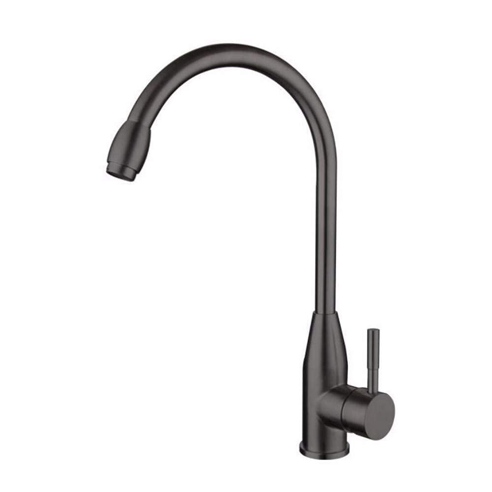 Premium Black Stainless Steel Kitchen Mixer Tap with Baking Paint Finish - Modern Sink Faucet for Dishwashing & Baking - Perfect for Home Kitchens & DIY Enthusiasts