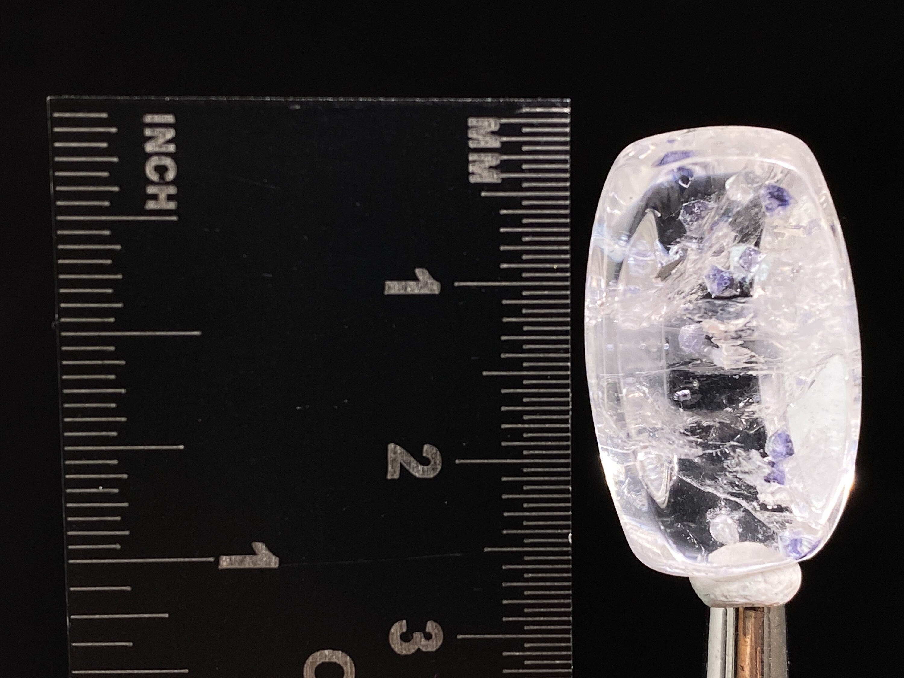 Natural Fluorite in Clear Quartz Cabochon | Rare Gemstone for Jewelry Making & Crystal Healing | Perfect for Pendants, Rings & DIY Crafts