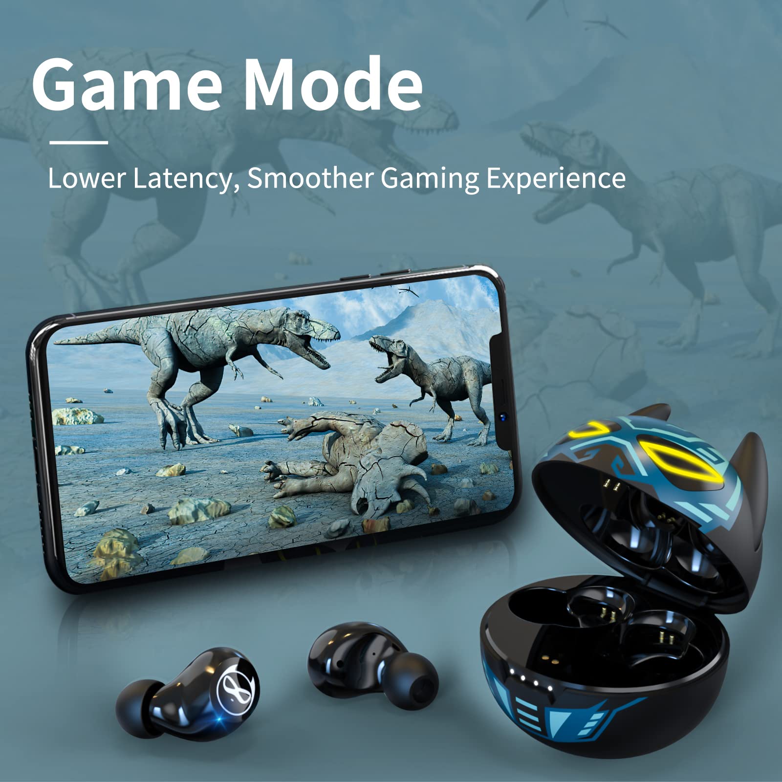 Kids Wireless Earbuds Bluetooth 5.1 with Dual Mic & Charging Case - 36H Playtime, IPX5 Waterproof, Hi-Fi Stereo Sound - Perfect for Sports, Workouts, Gaming & School Activities