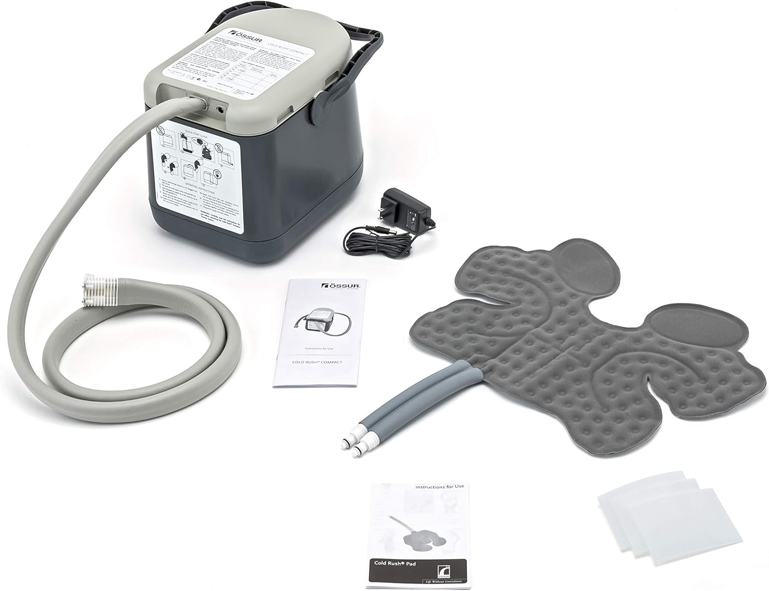 Ossur Cold Rush Compact Cold Therapy Machine System with Pads - Portable Ice Therapy for Knee, Shoulder & Joint Pain Relief - Perfect for Post-Surgery Recovery & Sports Injuries