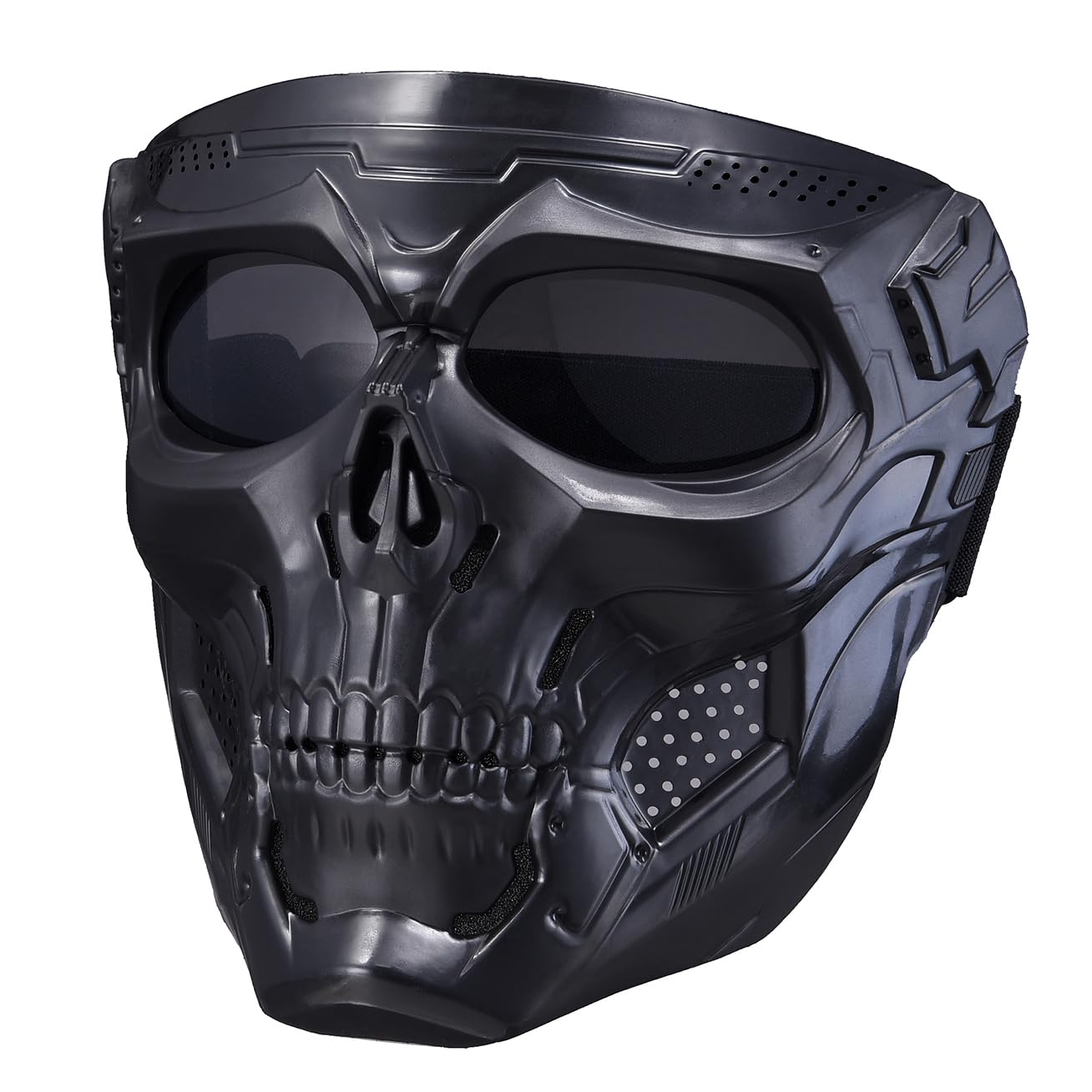 Skull Airsoft Mask - Full Face Tactical Mask with Impact Resistant Goggles for Halloween, Paintball, Cosplay, CS Wargame & Movie Props | Perfect for Army Fans, Tactical Gear Enthusiasts & Party Costumes