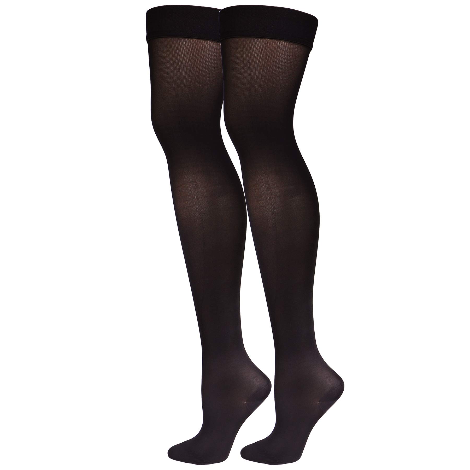 Truform Women's Thigh High Open Toe Compression Stockings - 20-30 mmHg Medical Grade Support for Varicose Veins & Swelling - Perfect for Nurses, Travel & Pregnancy Comfort