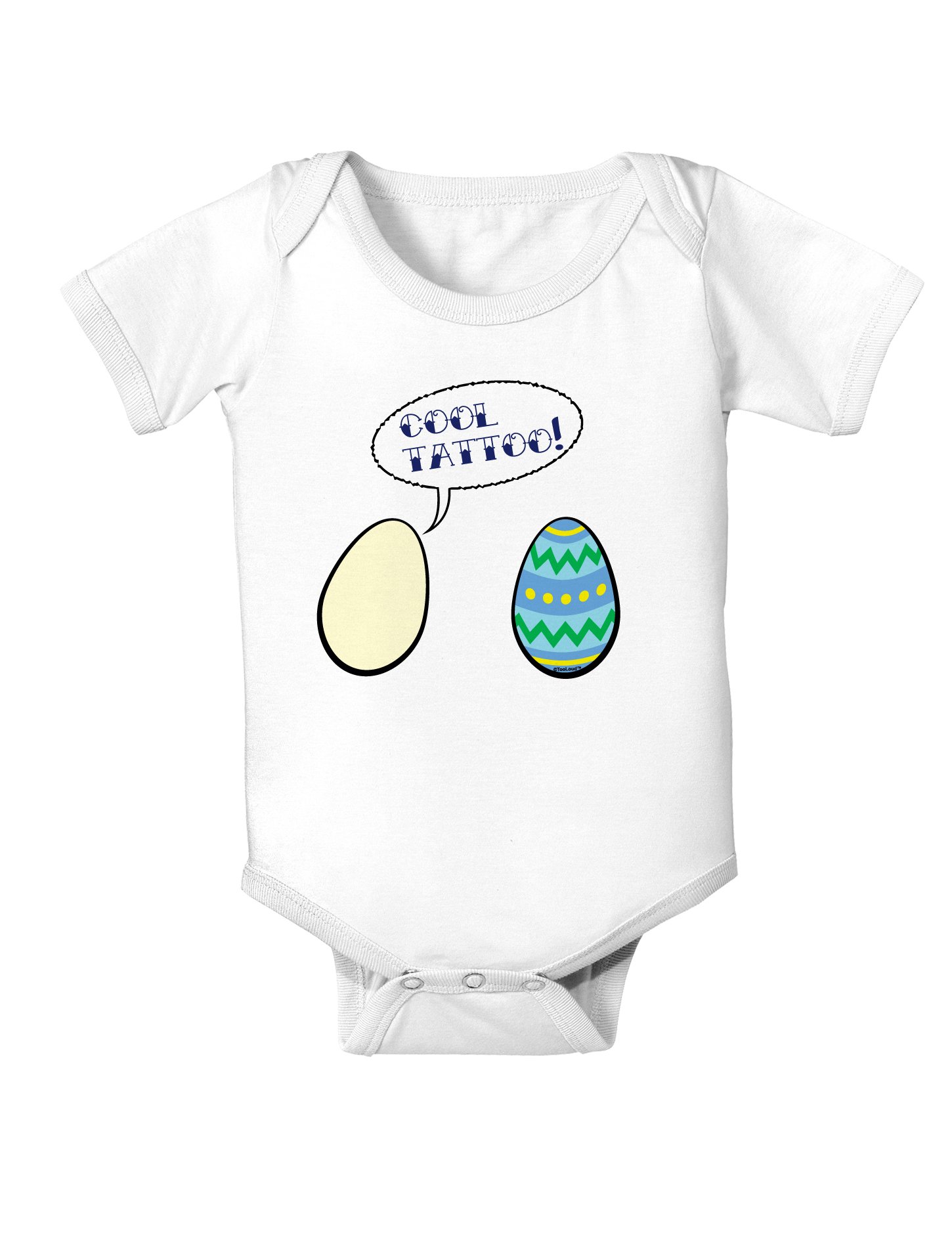 TOOLOUD Cool Tattoo Print Easter Egg Baby Bodysuit - Soft Cotton One-Piece Outfit for Infants | Perfect for Easter Photos, Holiday Parties & Newborn Gifts