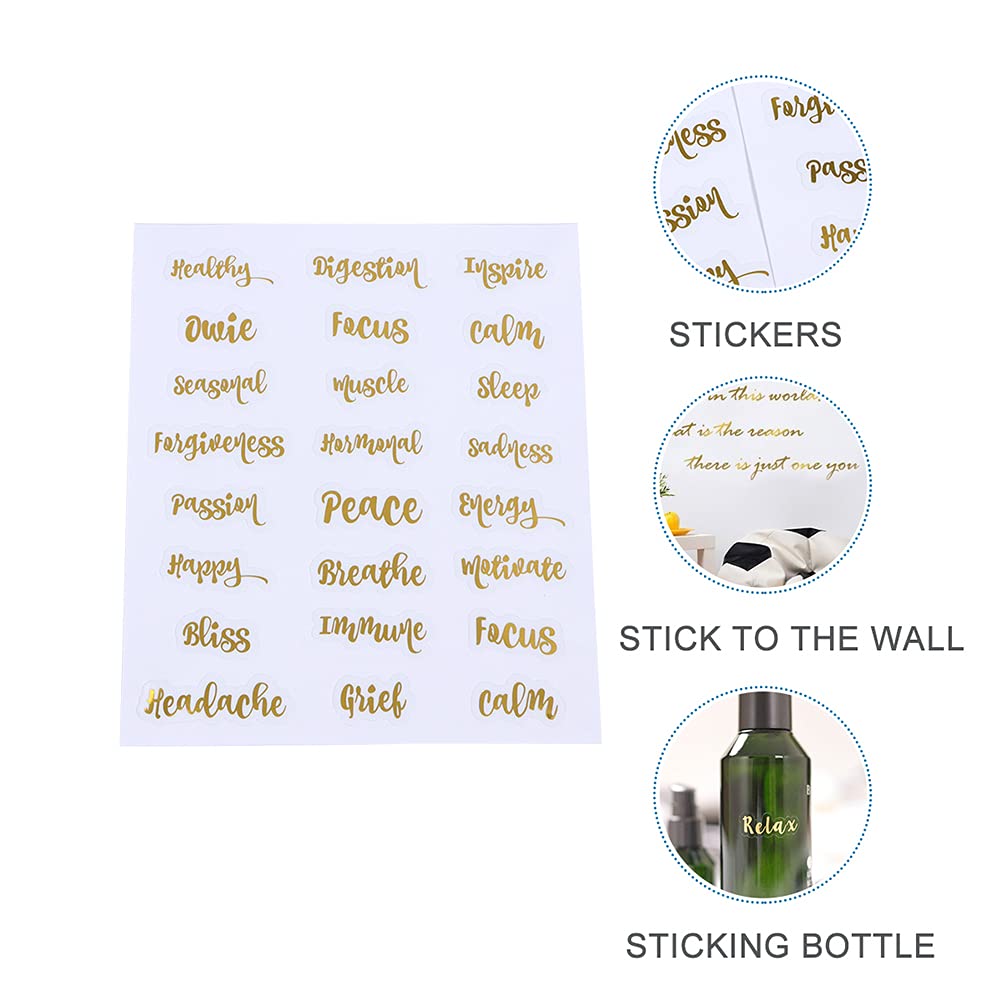 6 Sheets Waterproof Essential Oil Bottle Labels - DIY Letter Stickers for Roller Bottles, Perfumes & Envelopes - Perfect for Aromatherapy, Gift Wrapping & Handmade Crafts