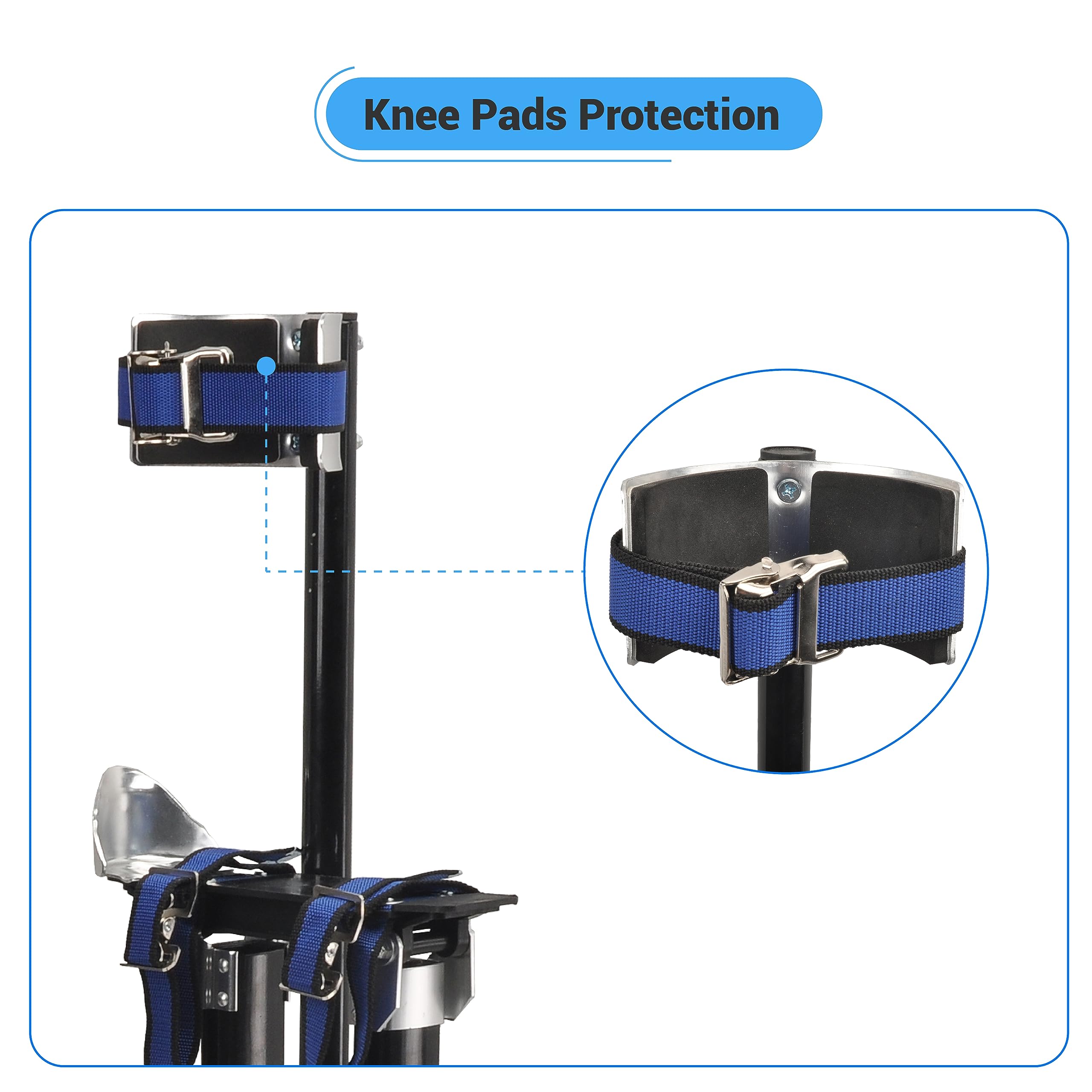 24-40 Inch Adjustable Aluminum Drywall Stilts with Knee Pads - Professional Painting, Cleaning & Construction Work Platform - Lightweight & Durable for Indoor/Outdoor Use
