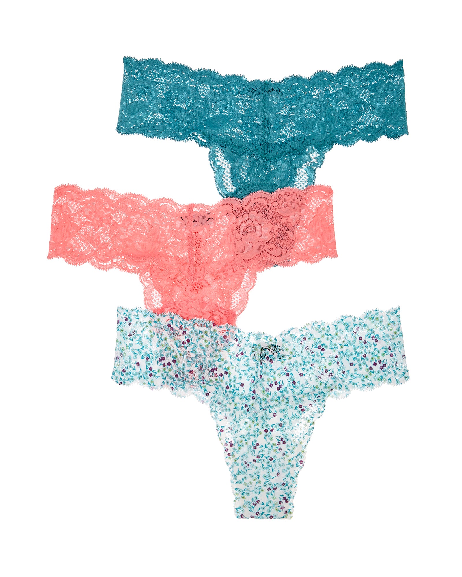 3 Pack Cute Thong Underwear for Women - Soft Comfortable Lace Panties - Perfect for Daily Wear, Sleep & Intimate Moments