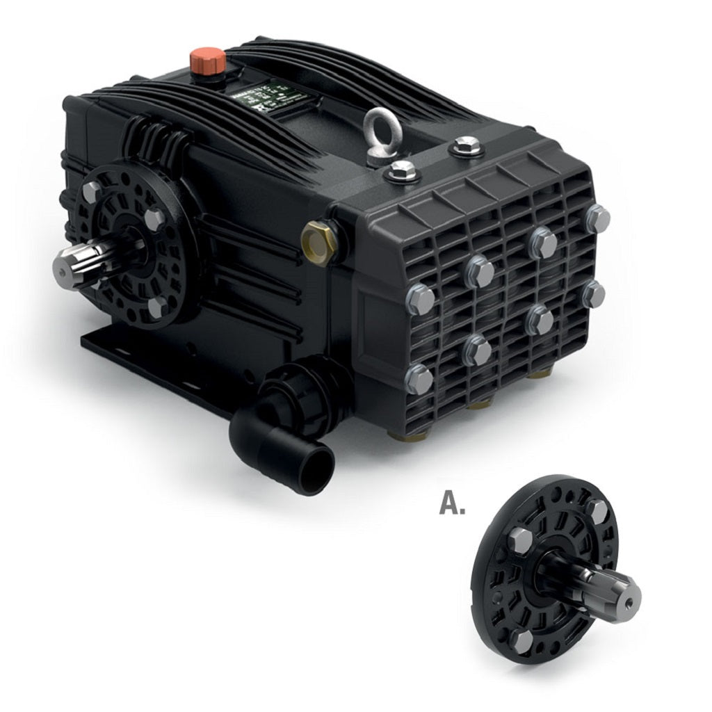 UDOR Gamma 105 TS2C Dual 6 Splined Shaft Pump - 28.5 GPM High Flow, 870 PSI Pressure Washer Pump for Commercial Cleaning, Agriculture & Industrial Use