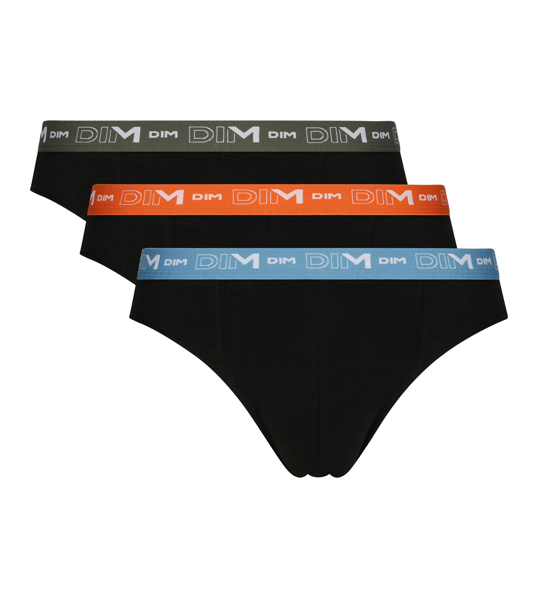 3 Pack Men's Black Underwear with Orange & Green Waistband - Stretch Cotton Boxer Briefs for Comfort & Style - Perfect for Daily Wear, Gym & Sports