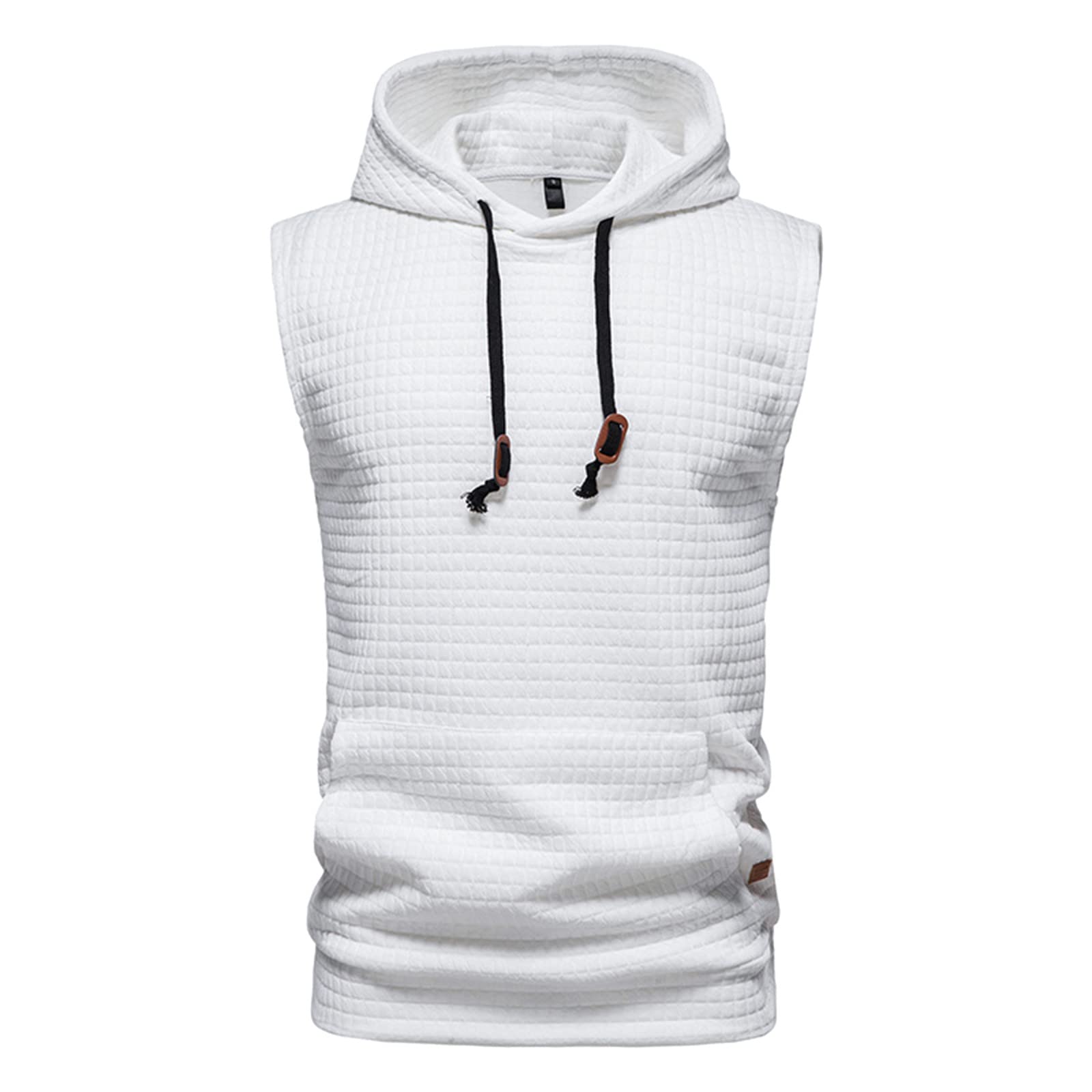 Men's Hooded Sleeveless Plaid Pocket Tank Top - Breathable Casual Summer Shirt | Perfect for Gym, Beach & Outdoor Activities