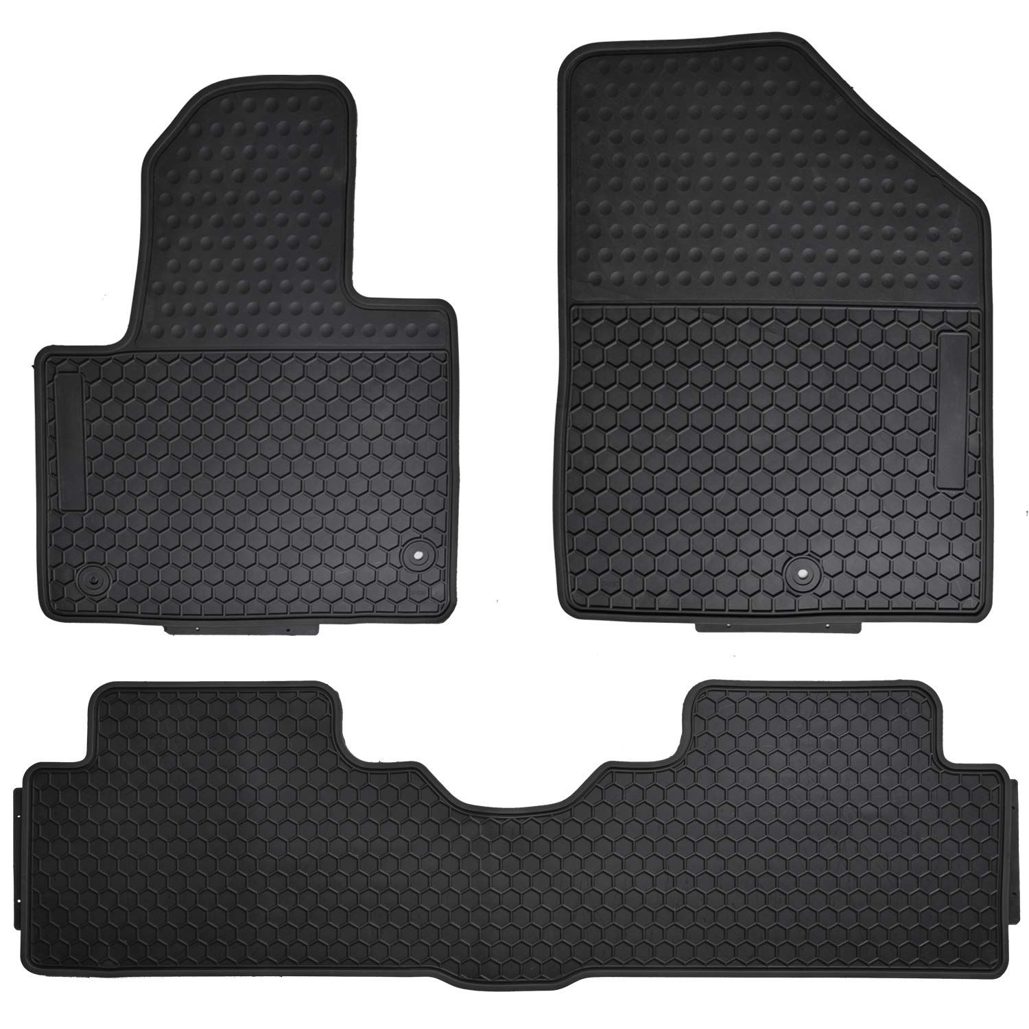 Premium All-Weather Car Floor Mats for Hyundai Santa Fe 2013-2018 - Custom Fit Heavy Duty Rubber Liners, Odorless & Washable - Perfect for Winter Snow, Mud, and Everyday Protection (Black)