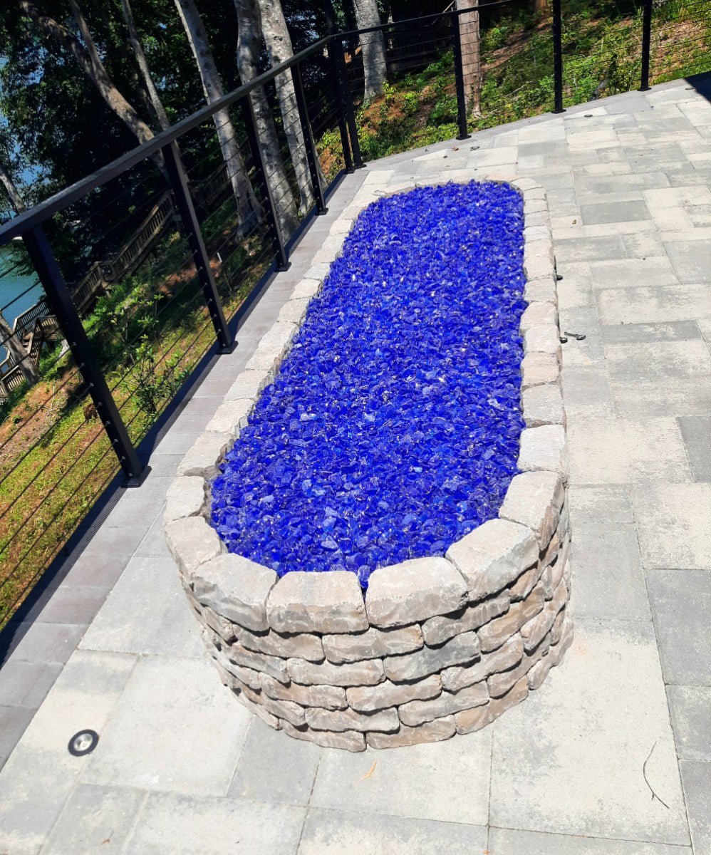 Blue Fire Glass - Stunning Handmade Glass Art for Home Decor, Gifts & Wedding Centerpieces | Perfect for Living Room, Dining Table & Special Occasions