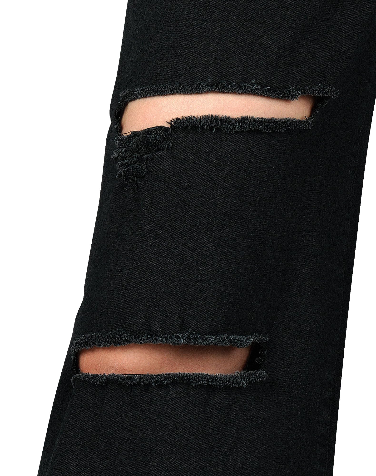 Roswear Women's High Waist Stretch Ripped Boyfriend Jeans - Loose Fit Baggy Denim Pants with Distressed Details (Style 6087) | Perfect for Casual Outfits, Streetwear & Everyday Comfort