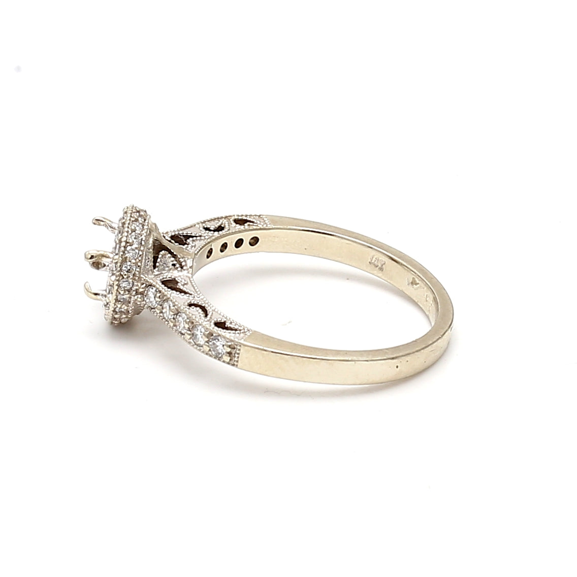 0.20 Carat Round Brilliant H SI1 Diamond Engagement Ring - 14K White Gold Semi Mount Setting for Women - Perfect for Proposals, Weddings & Anniversary Gifts