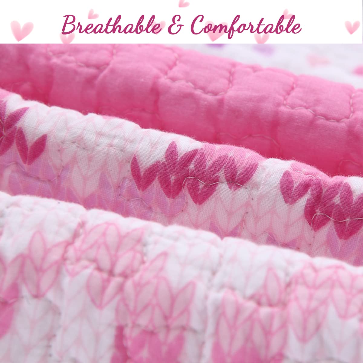 Pink Butterfly Knit 100% Cotton Reversible Quilt Bedding Set - 6 Piece Queen Size (1 Quilt + 2 Shams + 3 Decorative Pillows) | Cozy Line Home Fashions | Soft & Breathable Coverlet & Bedspread for Bedroom Decor, Guest Room & Cozy Nights
