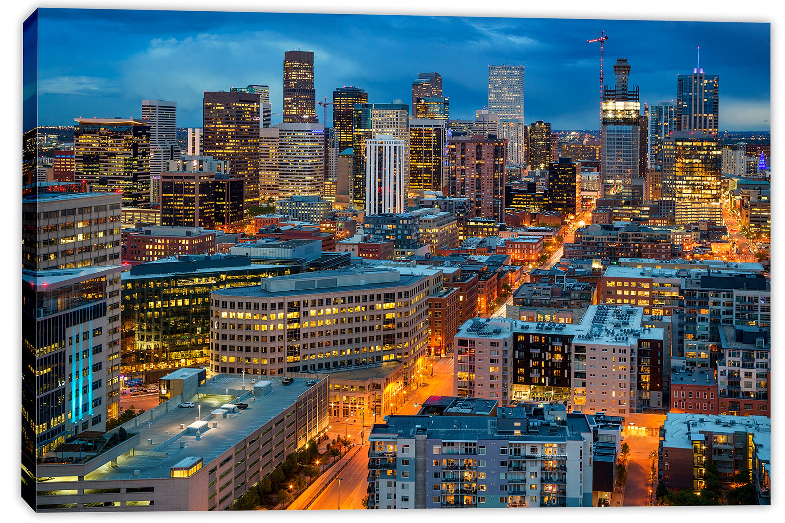 36x24 Denver City Skyline Canvas Print - Modern Wall Art for Home & Office Decor | Perfect for Living Room, Bedroom & Office Spaces