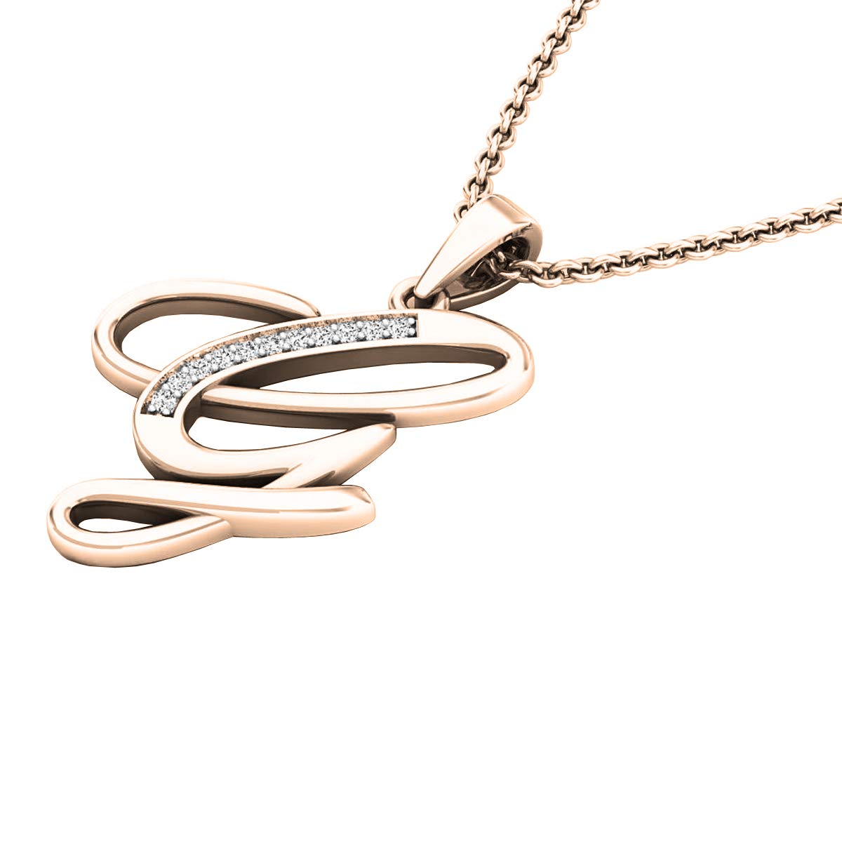 Dazzlingrock 10K Rose Gold Initial 'G' Pendant Necklace with 0.05 Cttw Round Diamonds - Elegant Mother's Day Gift for Women, Perfect for Birthday, Anniversary & Special Occasions