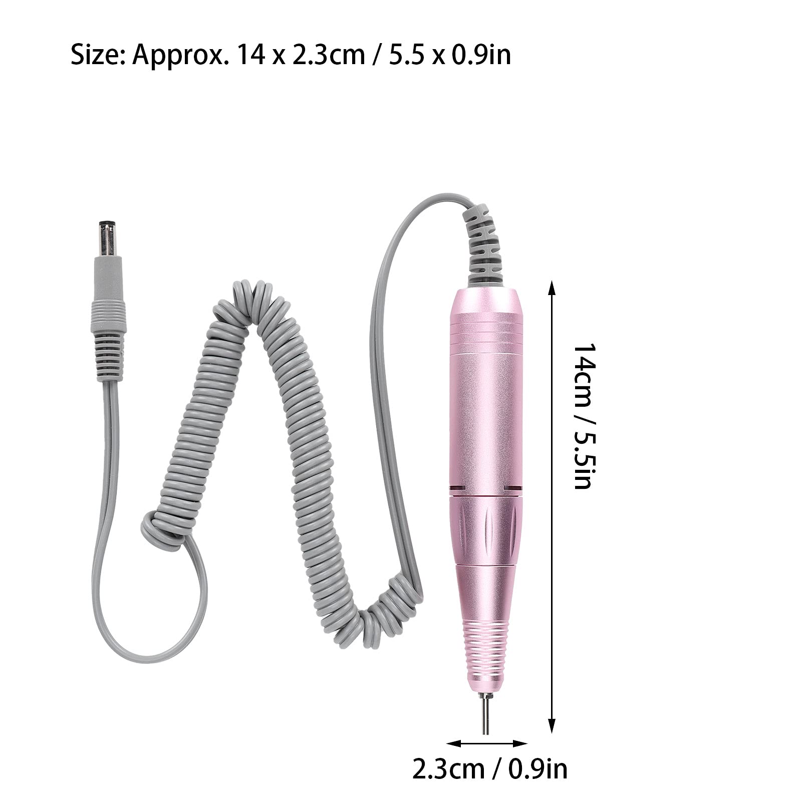 Professional Nail Drill Handpiece Replacement - Adjustable Speed Nail Polishing Machine Handle for Acrylic & Gel Nails - Perfect for Salon, Home Manicure & Nail Art