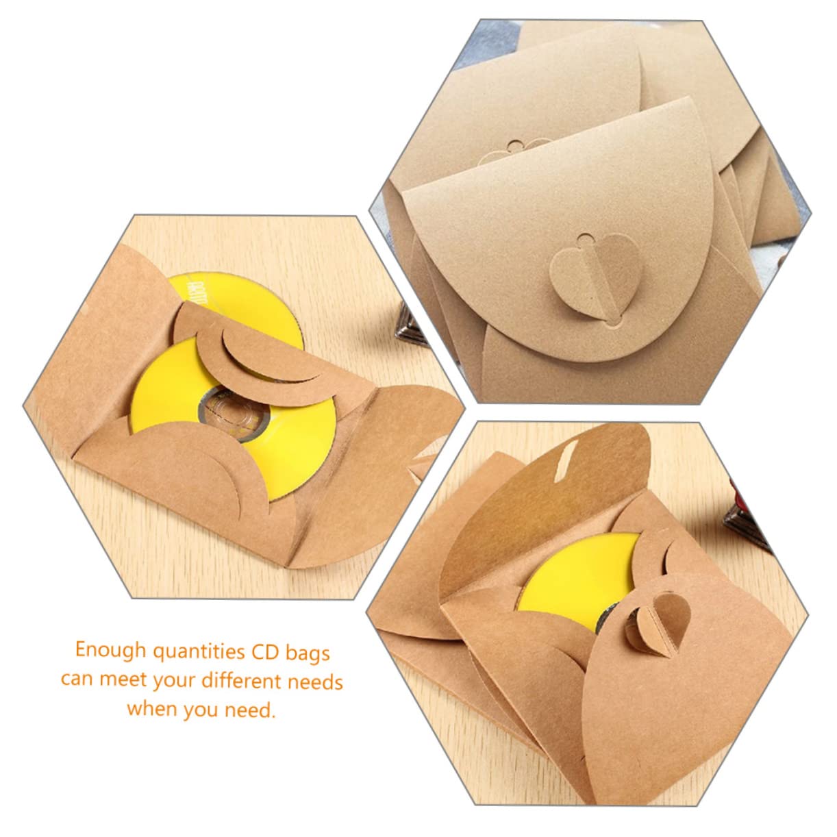 200 Pcs Kraft Paper DVD/CD Sleeves - Eco-Friendly Packaging Envelopes for Disc Storage & Protection | Perfect for Music, Movies, Data Backup & Media Organization