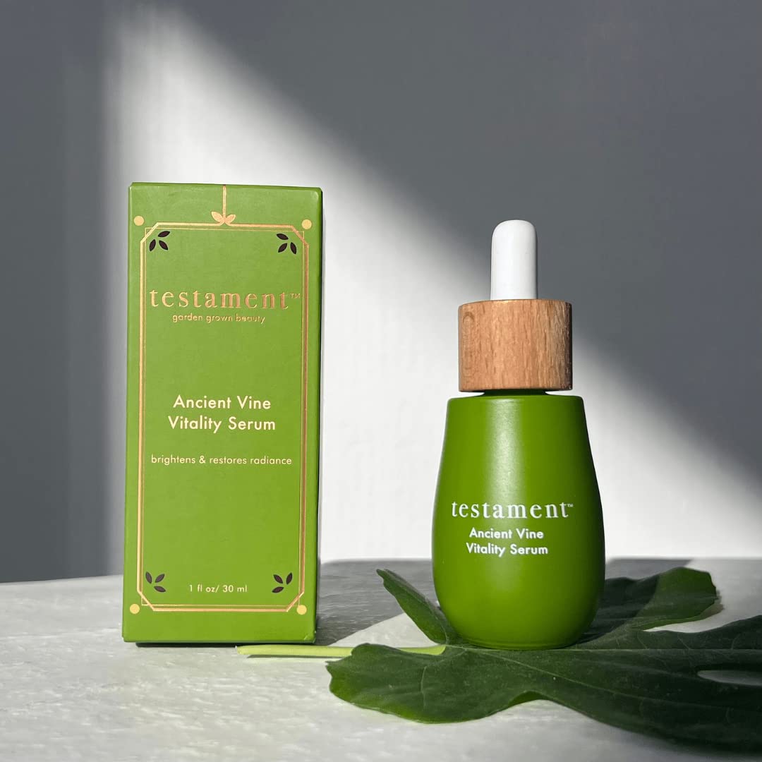 Ancient Vine Vitality Vitamin C Face Oil Serum - Natural Anti-Aging Skincare with Mediterranean Diet Inspired Ingredients for Deep Hydration | 1oz | Perfect for Dry Skin & Nighttime Skincare Routine