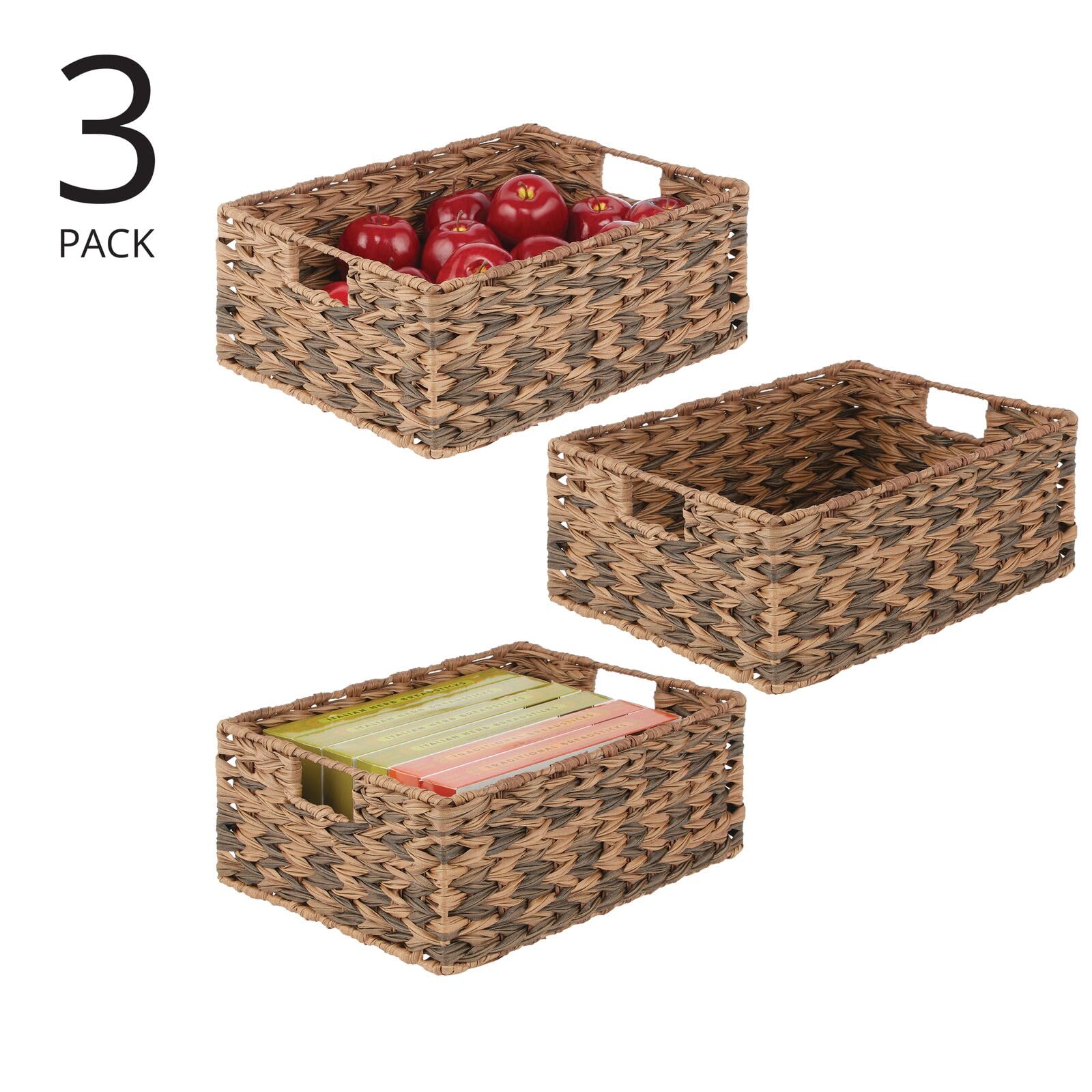 mDesign 3-Pack Ombre Storage Baskets for Bathroom, Bedroom & Wardrobe Organization - Clothes, Shoes & Accessories Organizer - Perfect for Shelves, Closets & Laundry Rooms