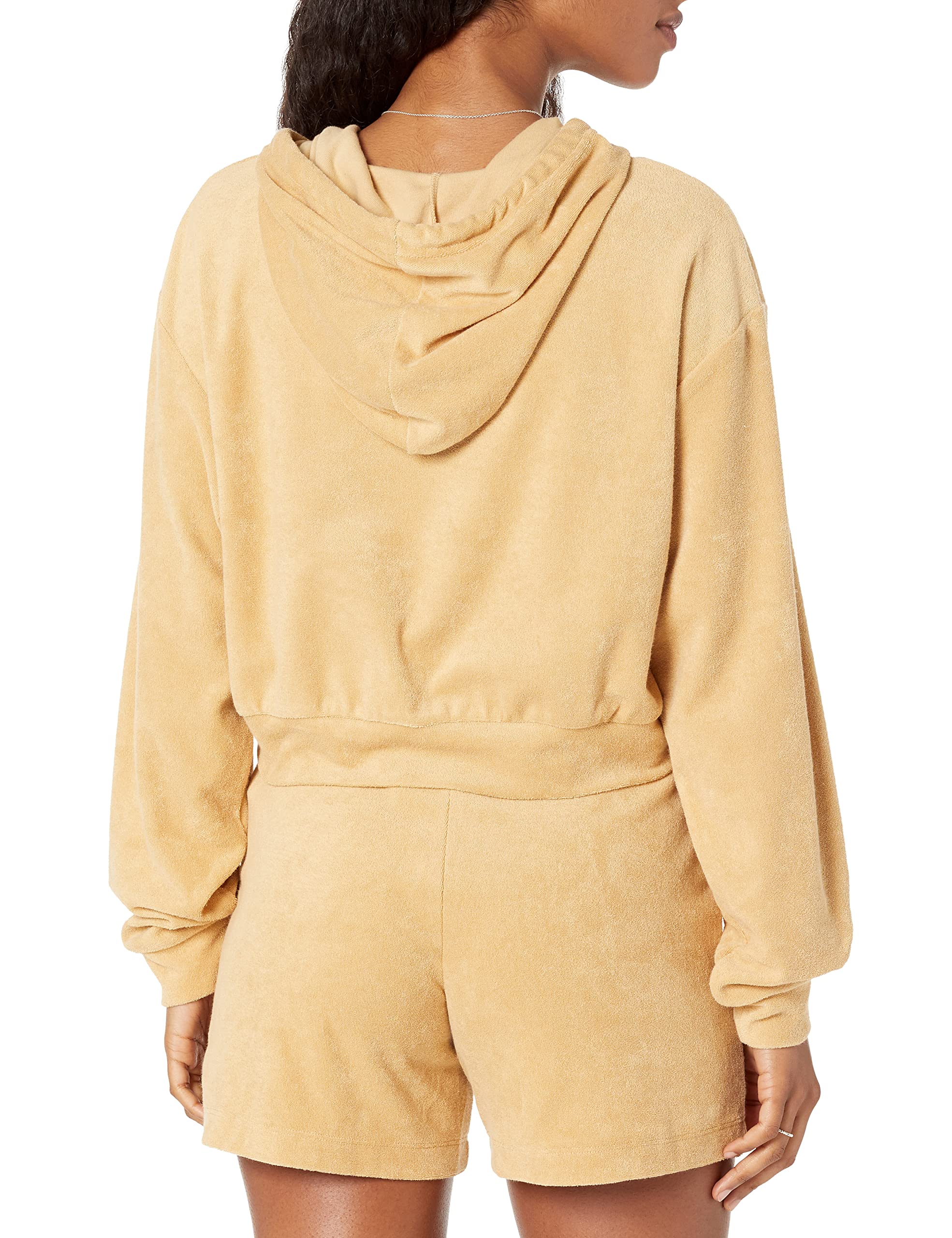 The Drop Women's Georgia Cropped Terry Hoodie - Soft & Cozy Pullover Sweatshirt for Lounge, Travel & Casual Wear