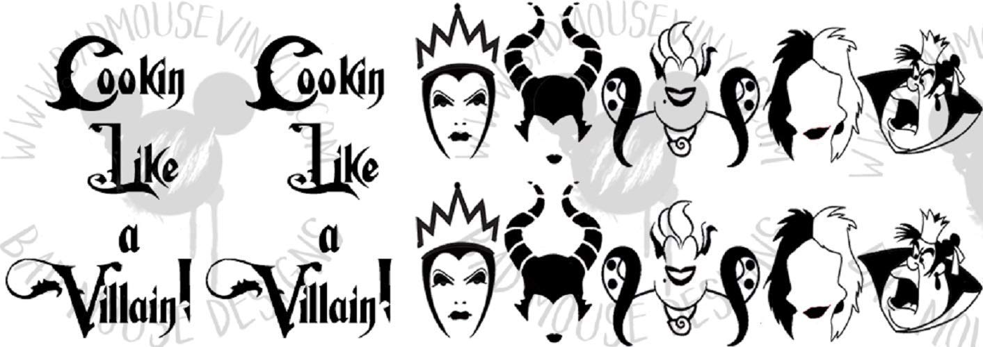 Cookin Like a Villain Vinyl Decal Sticker Set for Kitchen Mixers - Funny Kitchen Decor for Stand Mixers & Appliances - Perfect for Baking Enthusiasts & Home Chefs