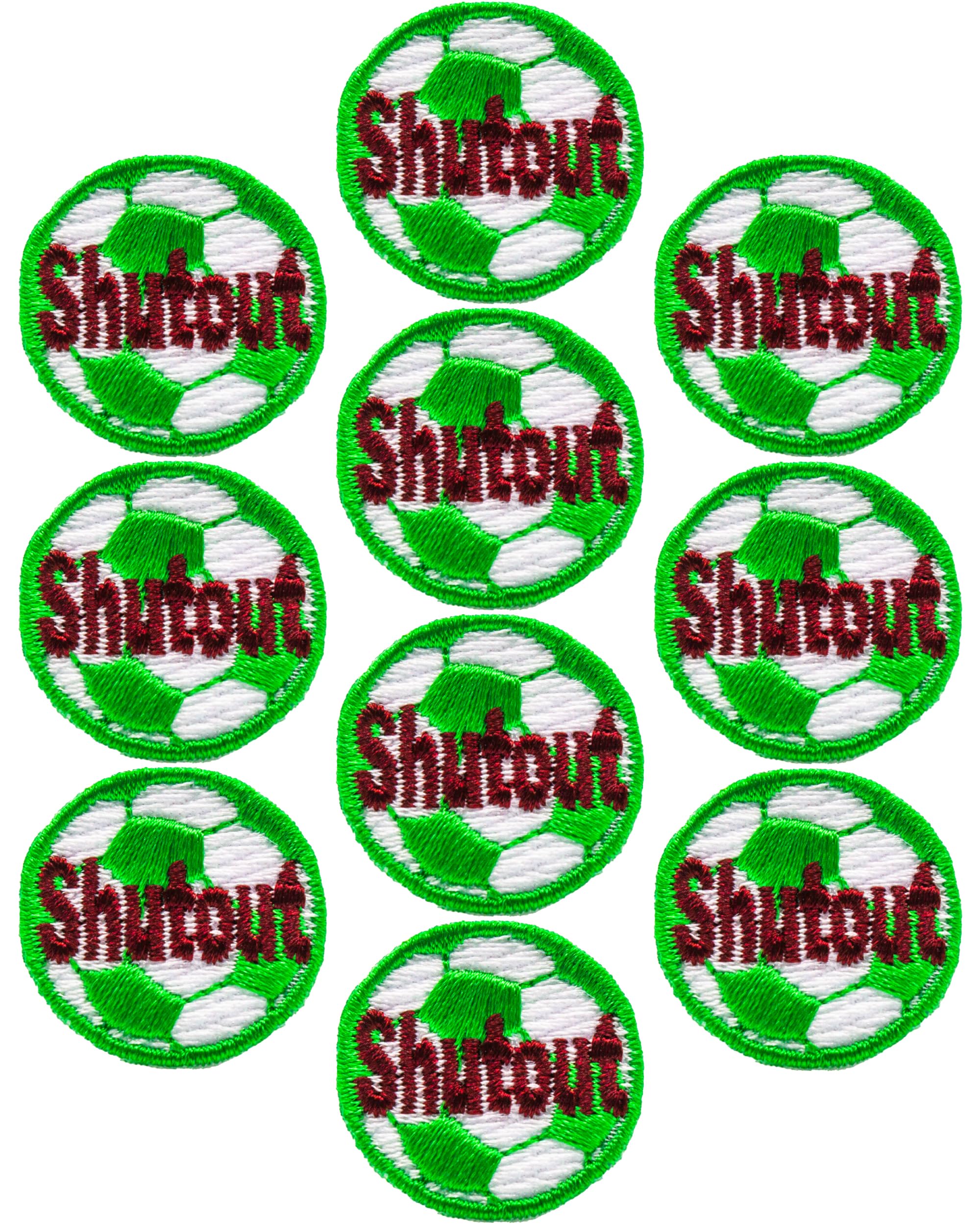 1 Inch Embroidered Shutout Iron-On Soccer Award Patches - Perfect for Team Trophies, Jerseys & Youth Sports Recognition