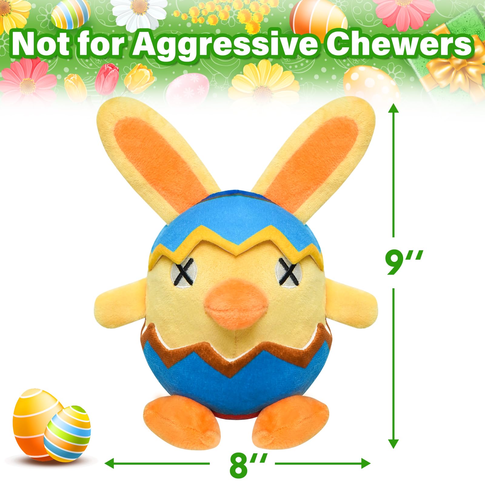 Easter Plush Squeaky Dog Toys - Bunny Shaped Soft Stuffed Chew Toys for Small, Medium & Large Dogs - Perfect Easter Gift for Pets & Fun Playtime at Home