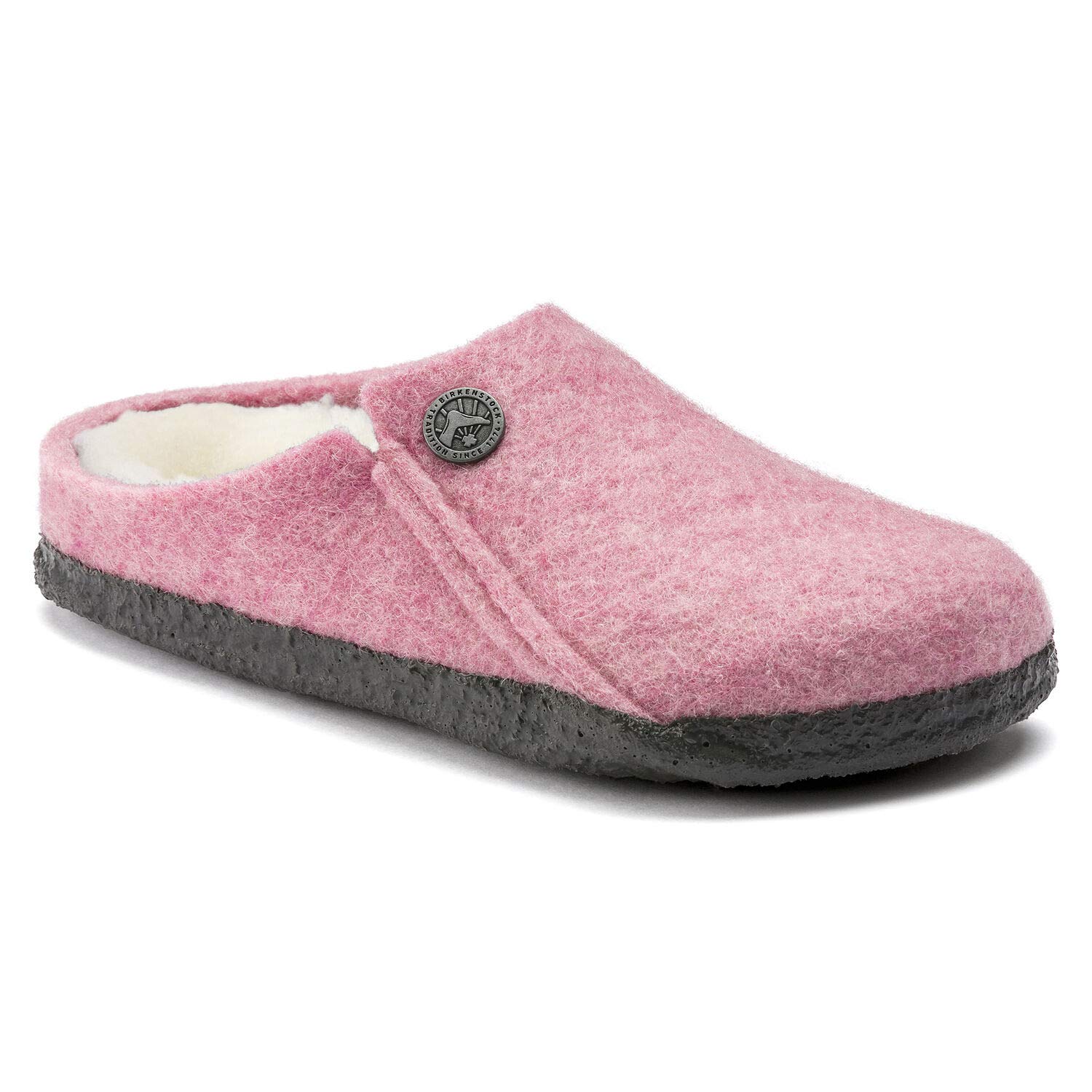 Birkenstock Zermatt Kids Slippers - Soft Wool Shearling Lining, Rose Color, Size 29 EU - Cozy Indoor & Outdoor Winter Shoes for Boys and Girls