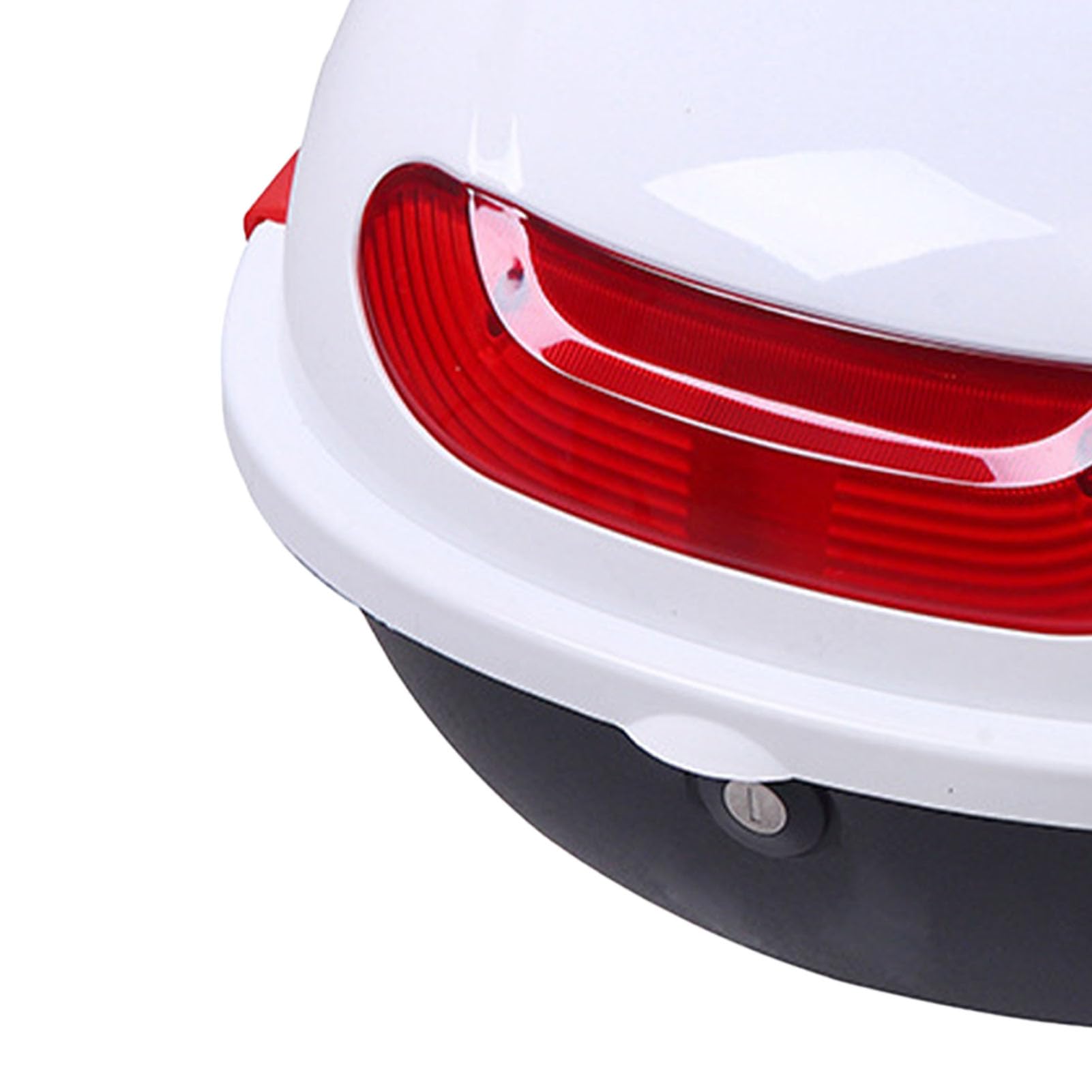 Universal Motorcycle Top Case - Large Capacity Rear Storage Box for Scooters (White) - Perfect for Commuting & Travel