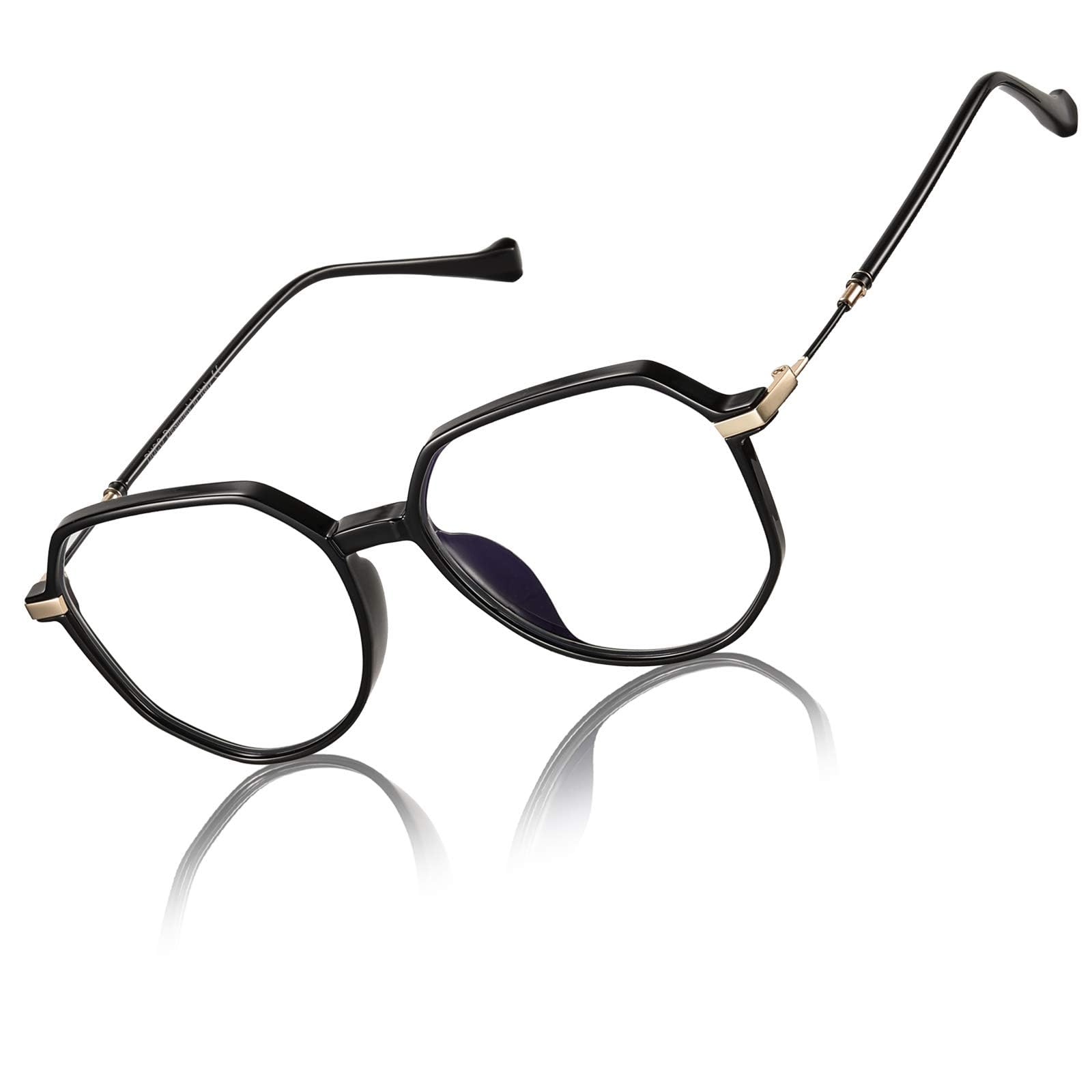 DUCO Blue Light Blocking Glasses for Men & Women - Anti Eyestrain Computer Gaming Glasses - Retro Square Frame Eyewear 5218 - Perfect for Office Work, Online Classes & Late Night Screen Use