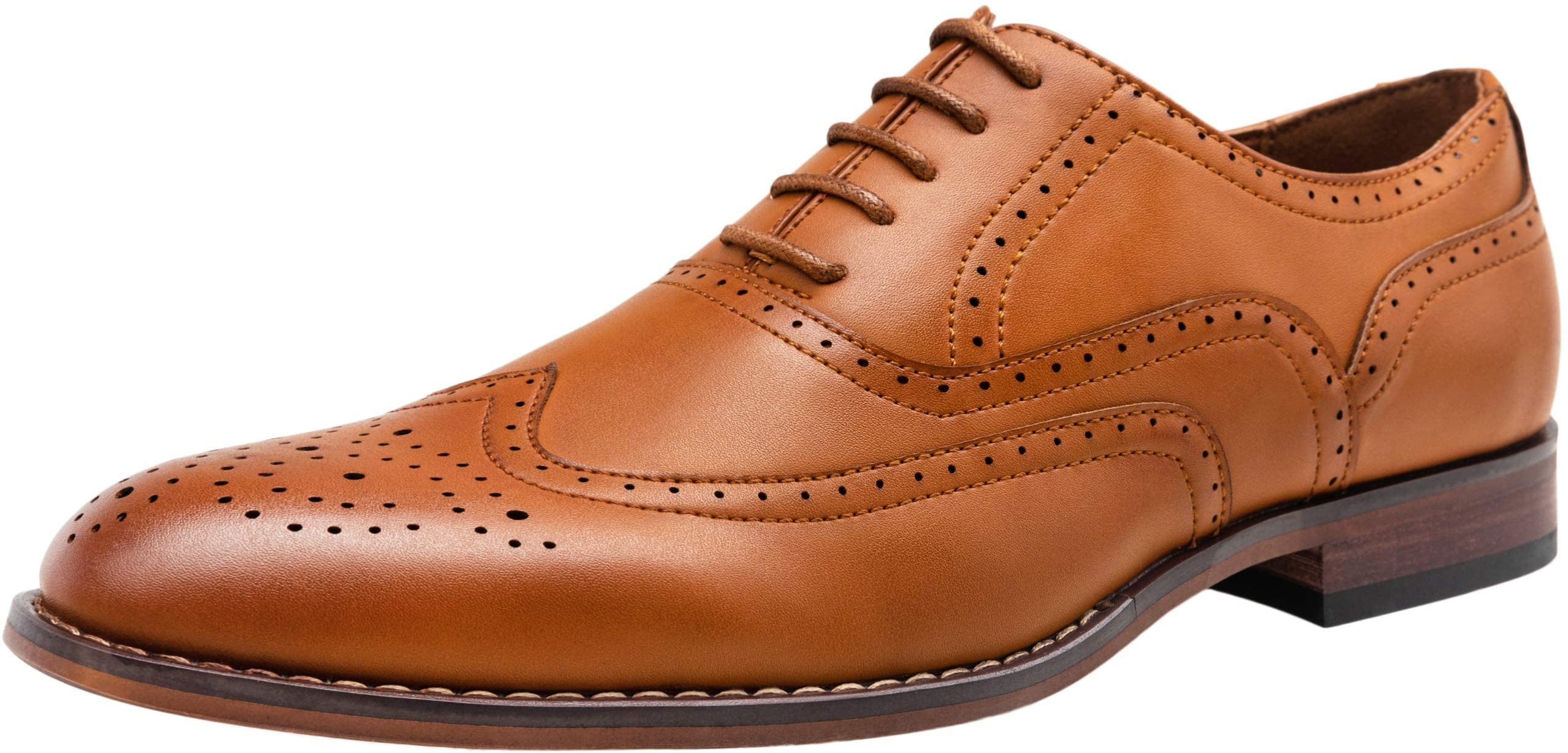 Vostey Classic Wingtip Brogue Oxford Dress Shoes for Men - Formal Business & Wedding Attire