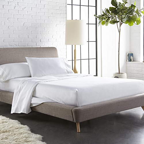 400 Thread Count Queen Size Cotton Sheets - 4 Piece Luxury Hotel Bedding Set - Extra Soft & Breathable - White Solid Deep Pocket Fitted Sheets (15
