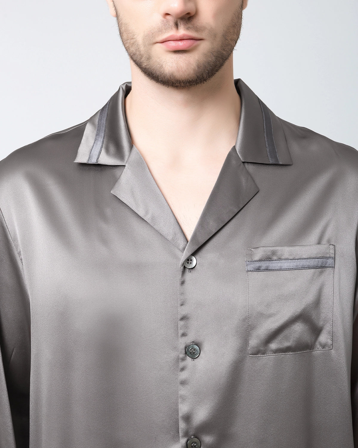 Premium Men's Silk Loose Fit Pajama Set - Soft & Breathable Sleepwear for Relaxation at Home, Lounging & Travel Comfort