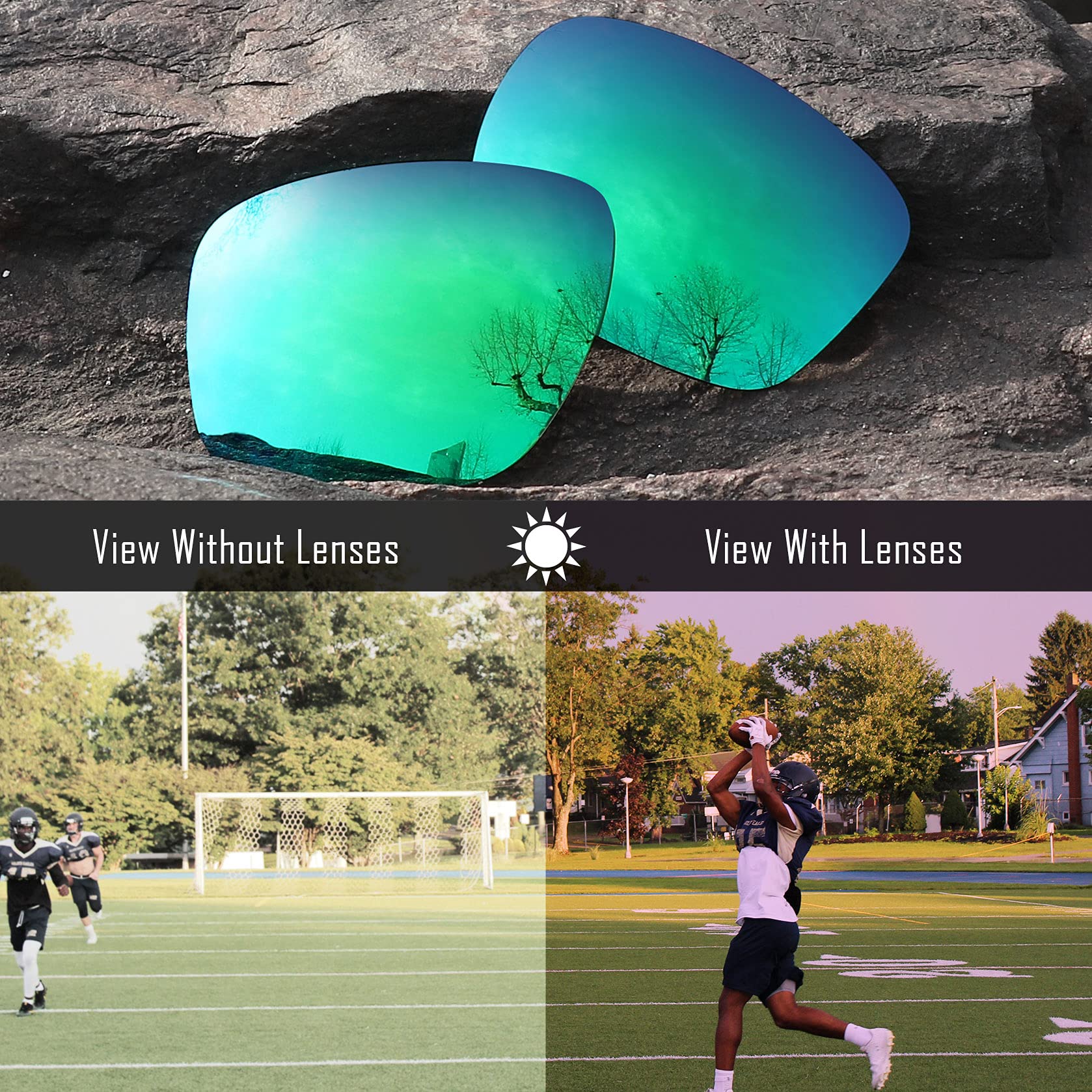 Oakley M Frame Heater Vented Sunglasses Replacement Lenses & Rubber Kits - Polarized UV Protection for Sports, Cycling & Outdoor Activities