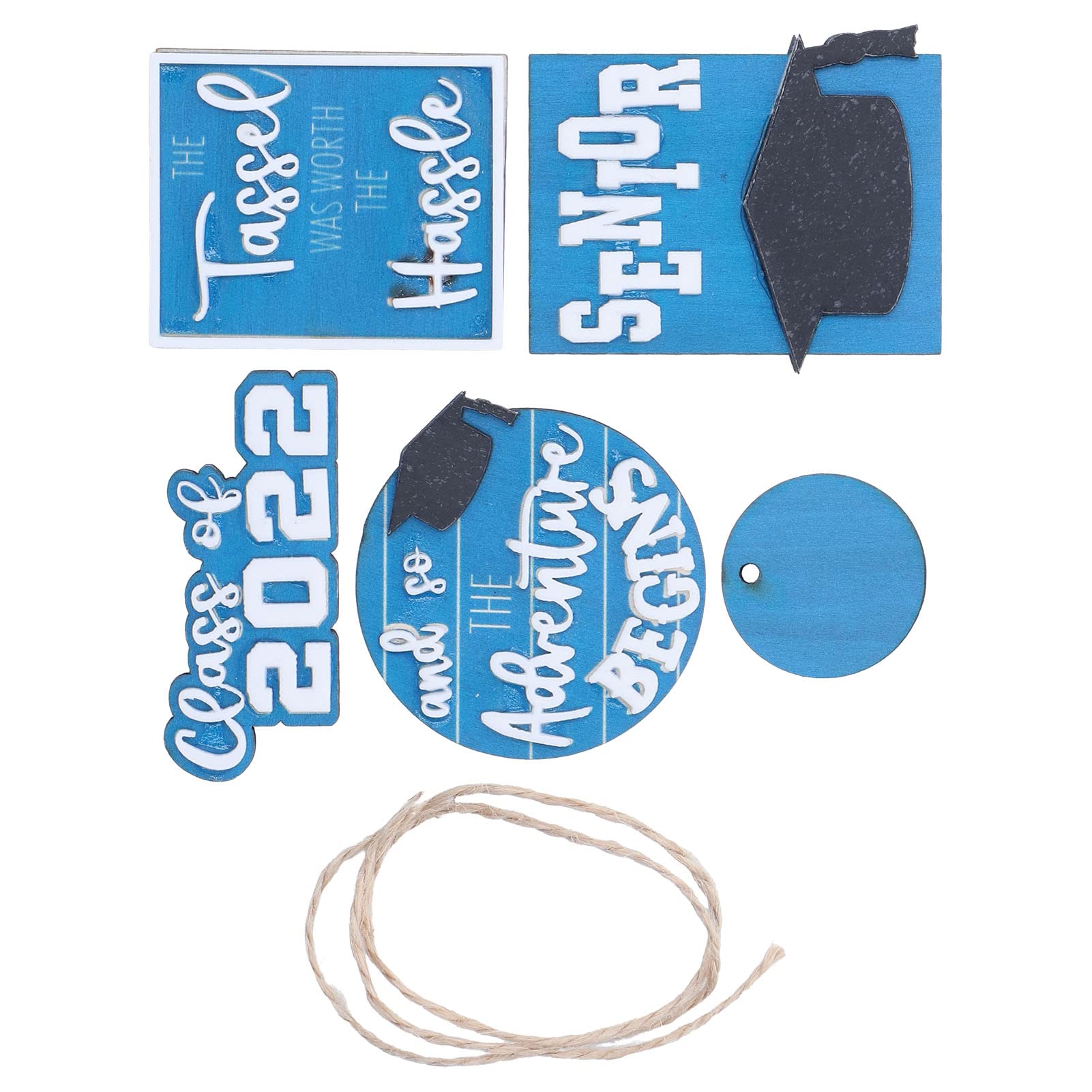 GLOGLOW 2022 Graduation Tiered Tray Decor - Blue Graduation Party Decoration for Coffee Bars, Home & Office - Odorless Multi-Level Serving Tray for Graduation Gowns, Snacks & Drinks - Perfect Graduation Gift & Party Centerpiece