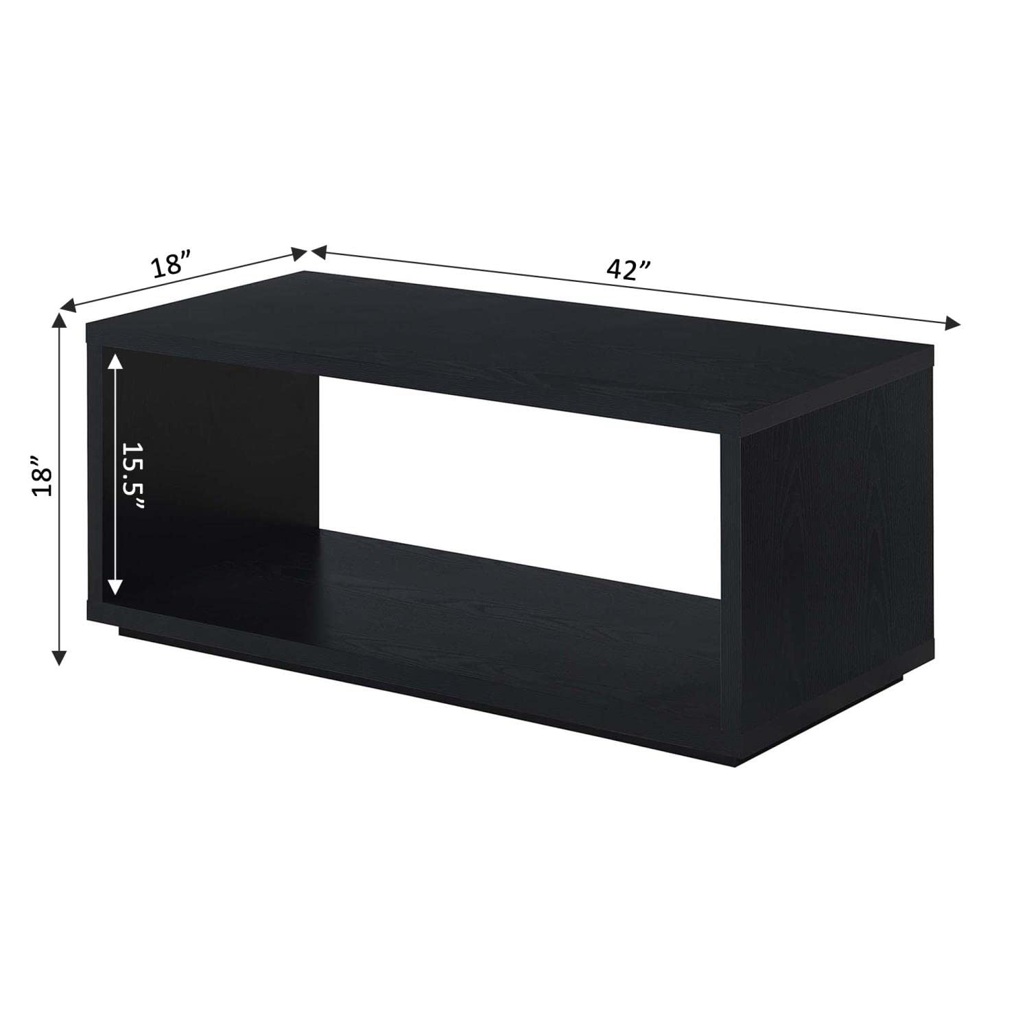 Northfield Admiral Coffee Table - Black, 18x42x18 - Living Room Centerpiece