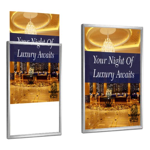 11x17 Premium Hospitality Sign Holder - Wall Poster Display with Satin Aluminum Finish for Restaurants, Hotels & Event Venues