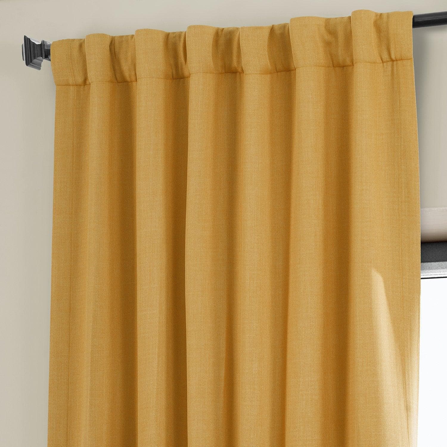 Dandelion Gold Textured Faux Linen Blackout Curtains for Bedroom & Living Room - Light Blocking Thermal Insulated Window Drapes for Home Decor