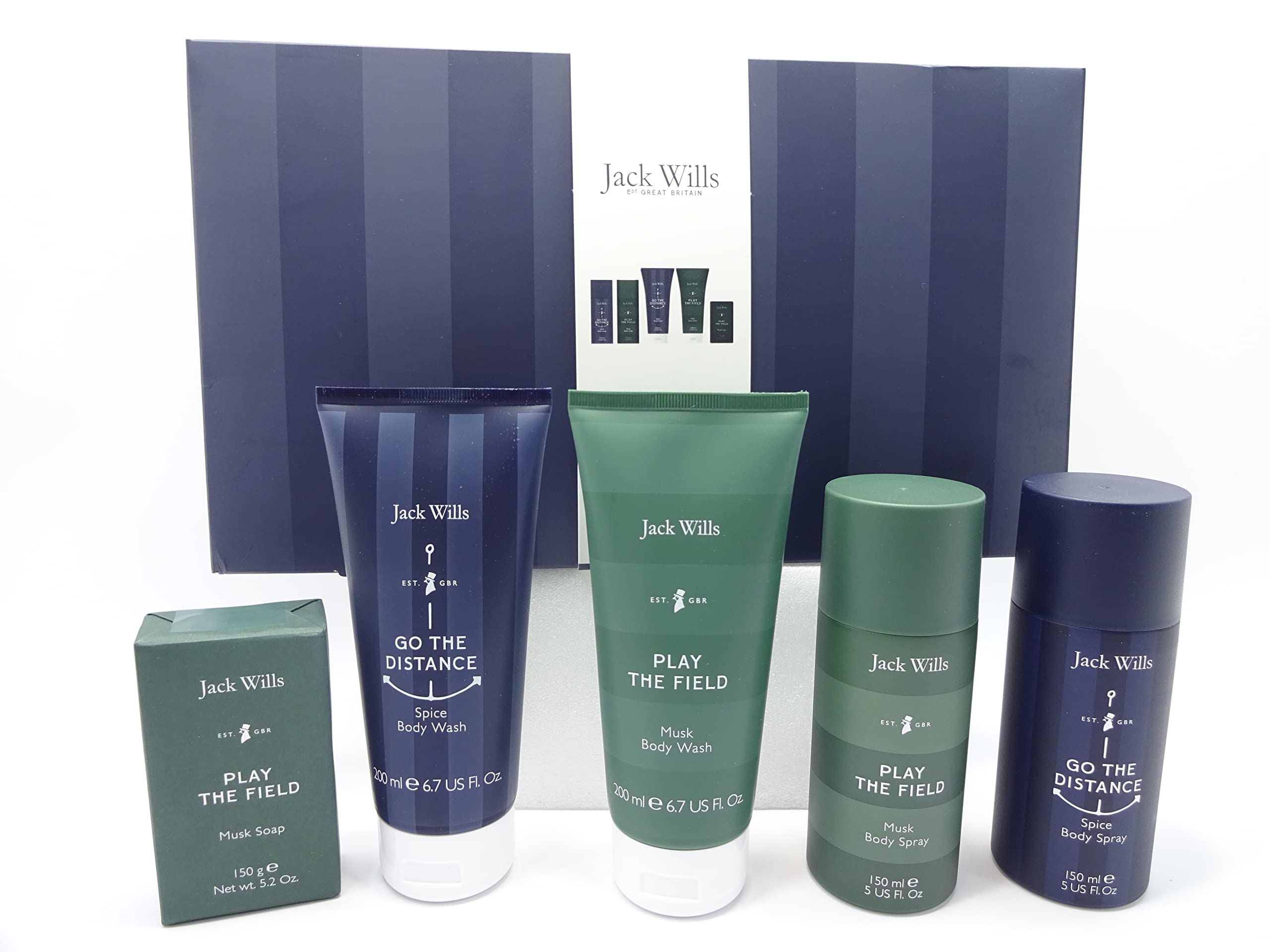 Jack Wills Men's Bathing Gift Set - Luxury Shower Gel, Body Wash & Cologne for Him - Perfect Birthday, Anniversary & Holiday Present - Ideal for Spa Days, Travel & Self-Care Routines