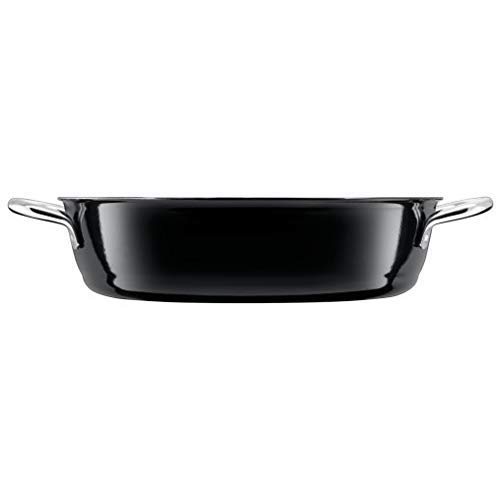 Premium Silit Uncoated Roasting Pan 28cm Black - Professional German-Made Stainless Steel with Silargan® Ceramic, Induction Hob Compatible, Dishwasher Safe - Perfect for Roasting Turkey, Chicken, and Vegetables in Oven or Stovetop