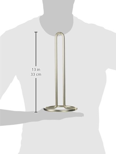 Spectrum 41078 Satin Nickel Paper Towel Holder - 2 Ounce, 1 Count - Modern Kitchen & Bathroom Organizer for Countertop or Wall Mounting