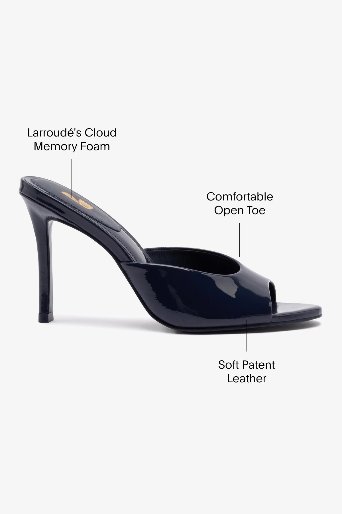 Premium Navy Leather Jasmine Hi Mule Shoes - Women's Comfortable Slip-On Loafers for Office, Casual Wear & Daily Walking