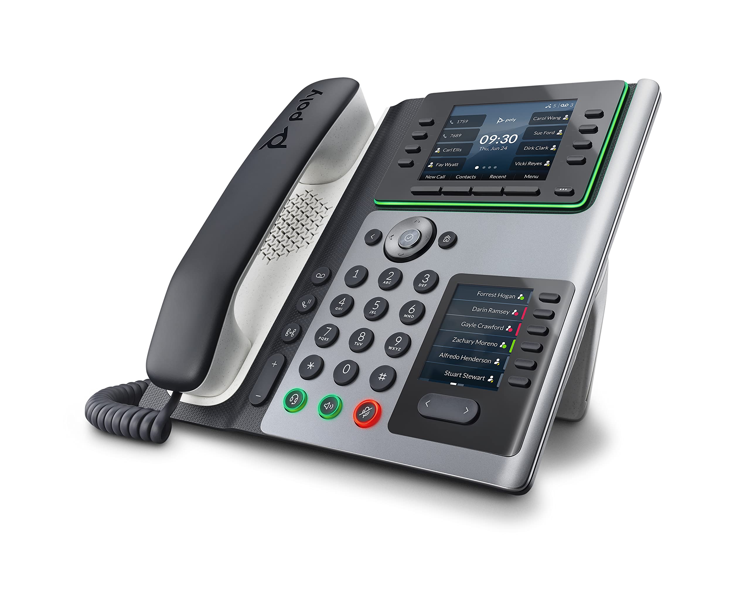 Poly Edge E400 IP Desk Phone (Plantronics + Polycom) – Hybrid Work Office Phone with 8-Line Keys & 32-Line Support – Bluetooth for Mobile & Headset – Ideal for Remote Work & Business Communication