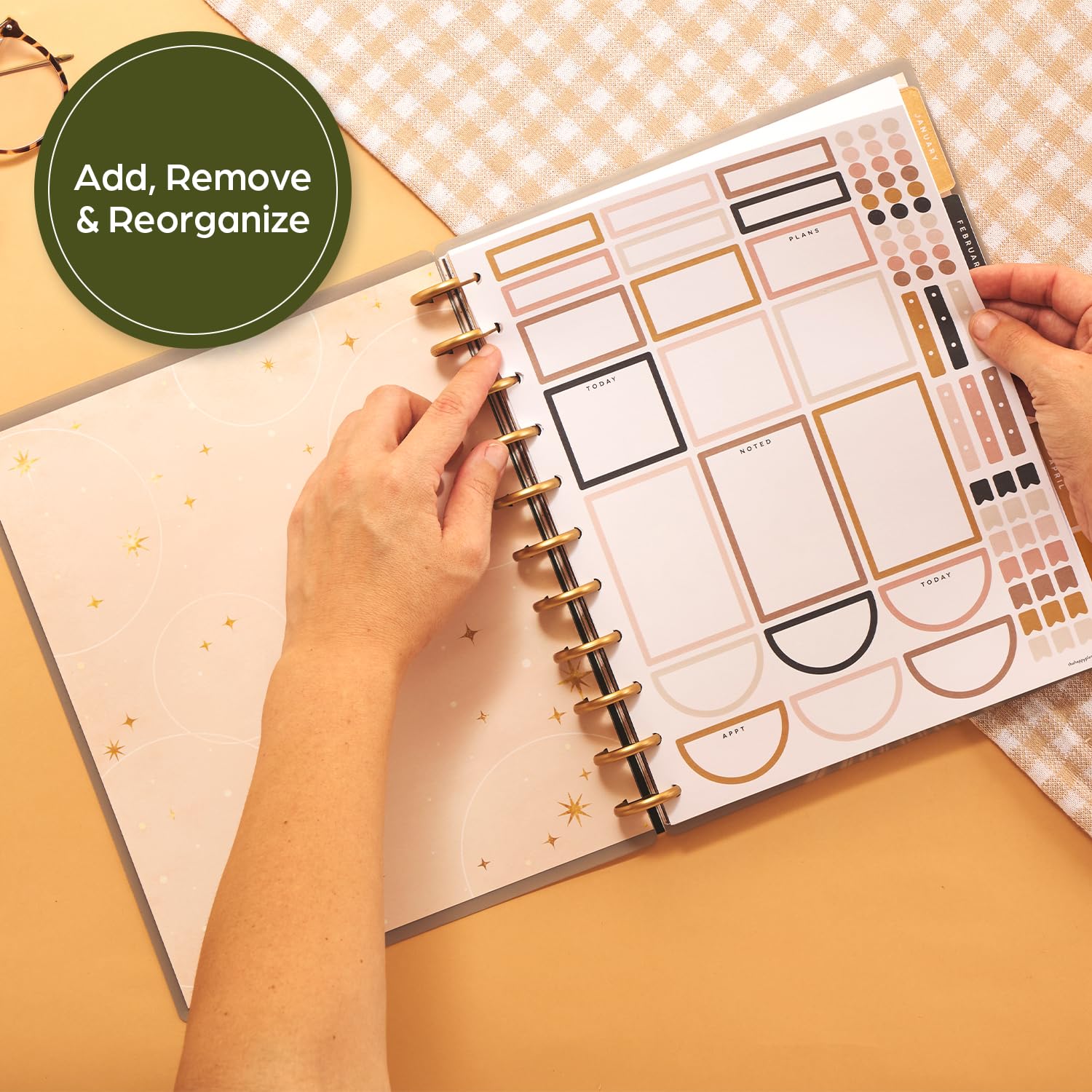 Happy Planner Disc-Bound 12-Month Planner 2025 - Jan-Dec Daily Weekly Monthly Organizer - Big Size 8.5