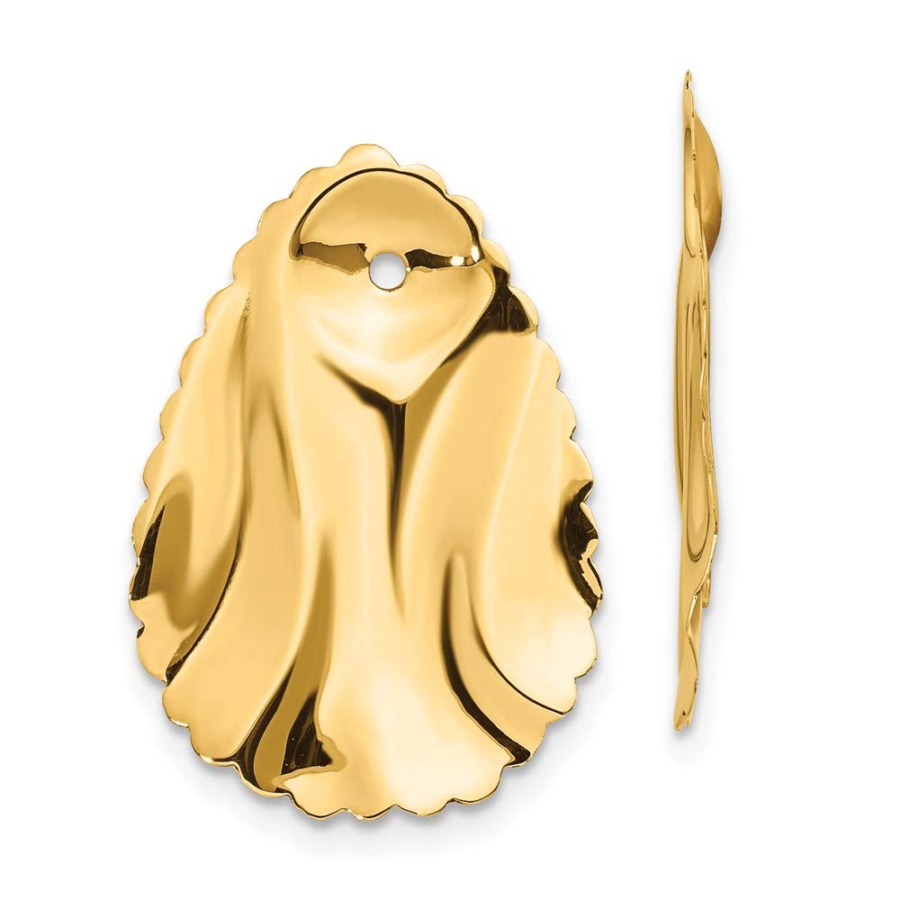 14k Yellow Gold Hammered Oval Earring Jackets - Perfect for Weddings, Parties & Everyday Elegance