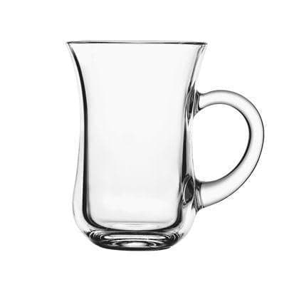 Premium Glass Tea Cups with Handles - Set of 6 for Hot & Cold Beverages - Perfect for Afternoon Tea, Coffee, or Iced Drinks at Home, Office, or Cafe