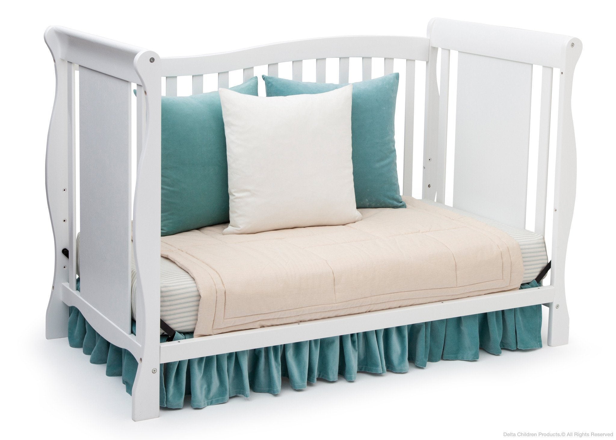 Brookside 4-in-1 Convertible Baby Crib - White Nursery Furniture for Newborn to Toddler Bed | Perfect for Modern Nursery, Bedroom & Daycare Use